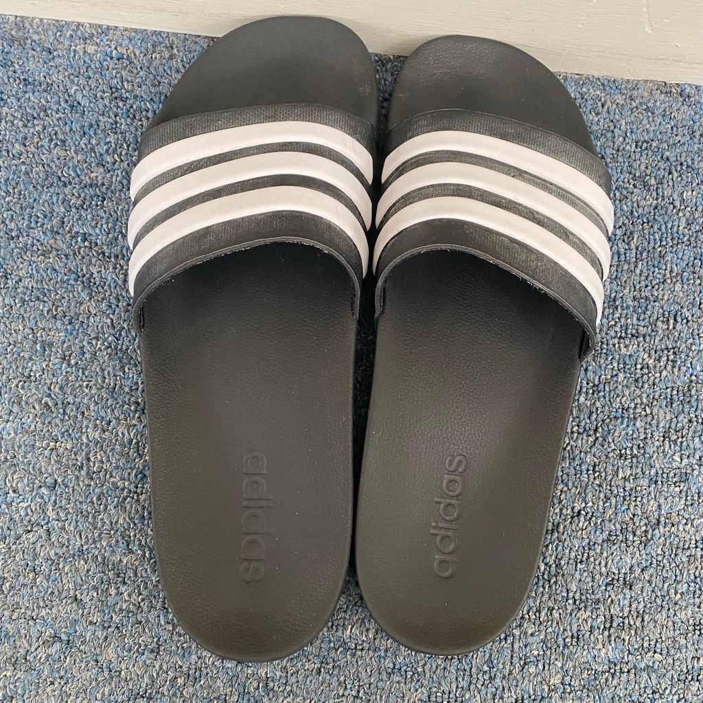 Adidas Adidas men 12 slip on slides black and white Size US 12 / EU 45 - 5 Thumbnail