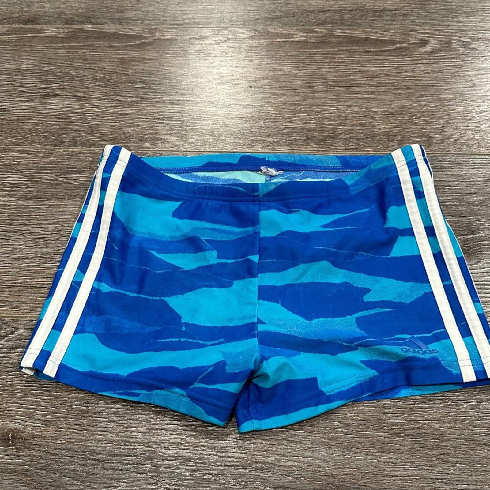 Adidas Adidas Men’s Swim Brief Shorts – Blue Camo – Fits S/M Size US 32 / EU 48 - 2 Thumbnail