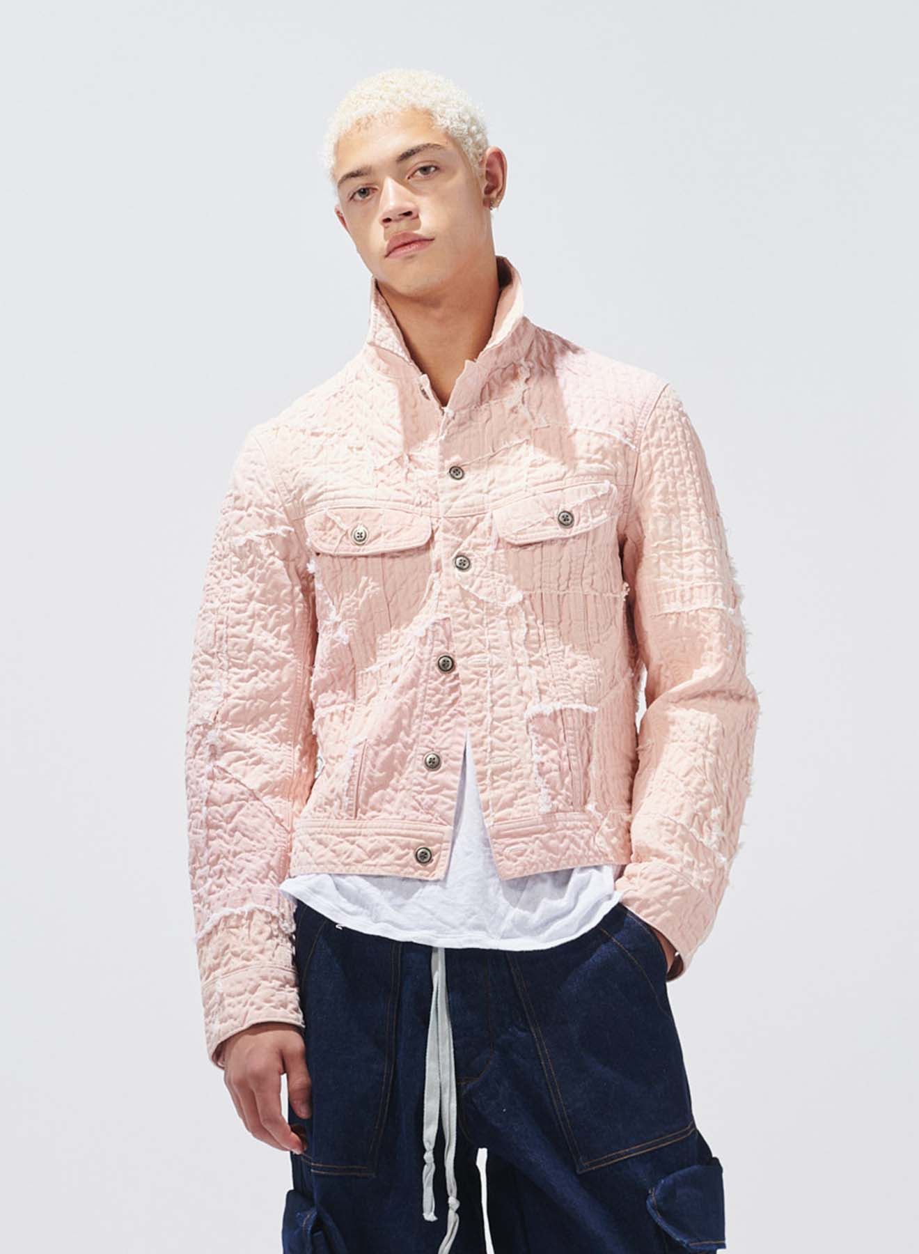 Greg Lauren Greg Lauren Pink Stitchwork Trucker Jacket Size US S / EU 44-46 / 1 - 1 Thumbnail