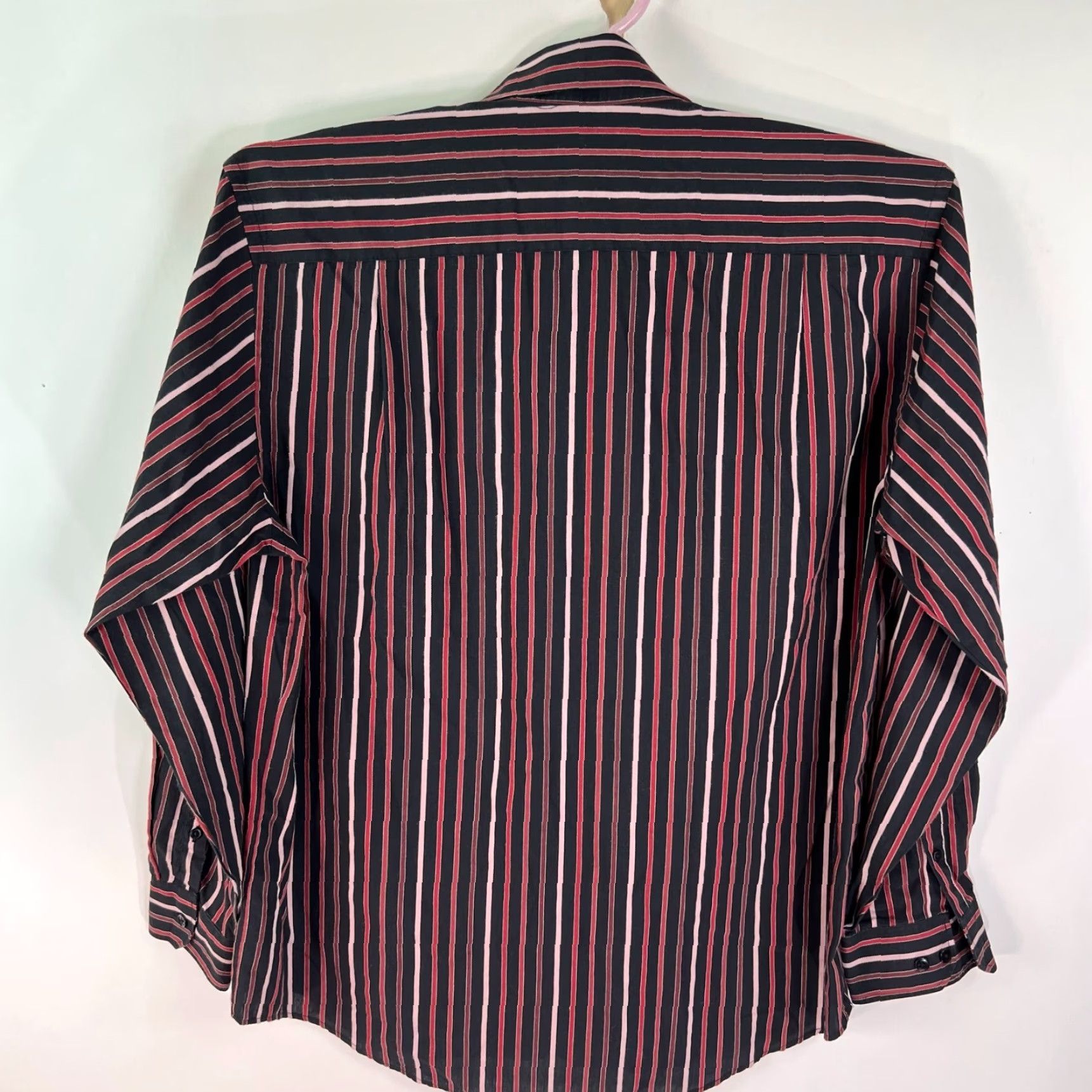 Van Heusen Van Heusen Studio Striped Casual Button Up Shirt Mens Size L 16/16.5 Black Red Size US L / EU 52-54 / 3 - 6 Thumbnail