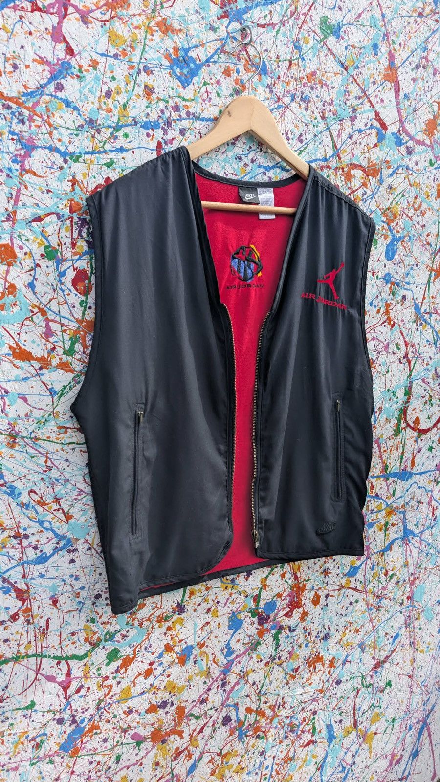 Nike Vintage 90s Nike air Jordan vest gilet sleeveless black red Size US S / EU 44-46 / 1 - 6 Thumbnail