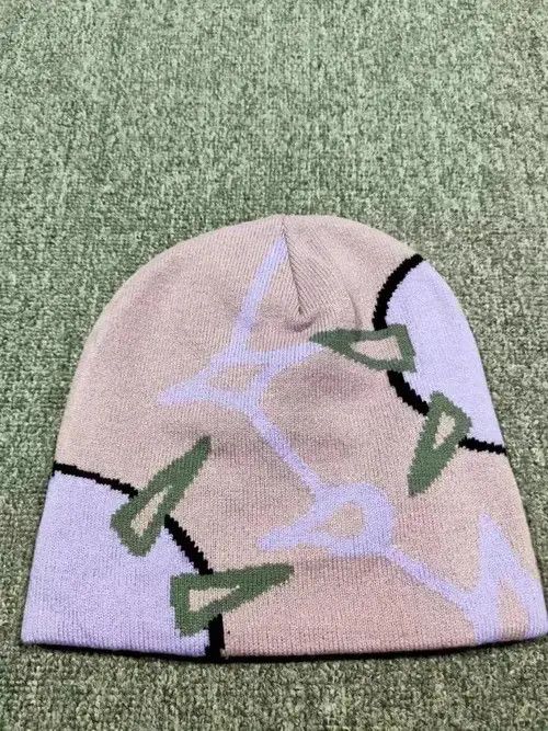 Other Spike Balls Graphic No Cuff Knit Beanie Hat Grey Size ONE SIZE - 2 Thumbnail