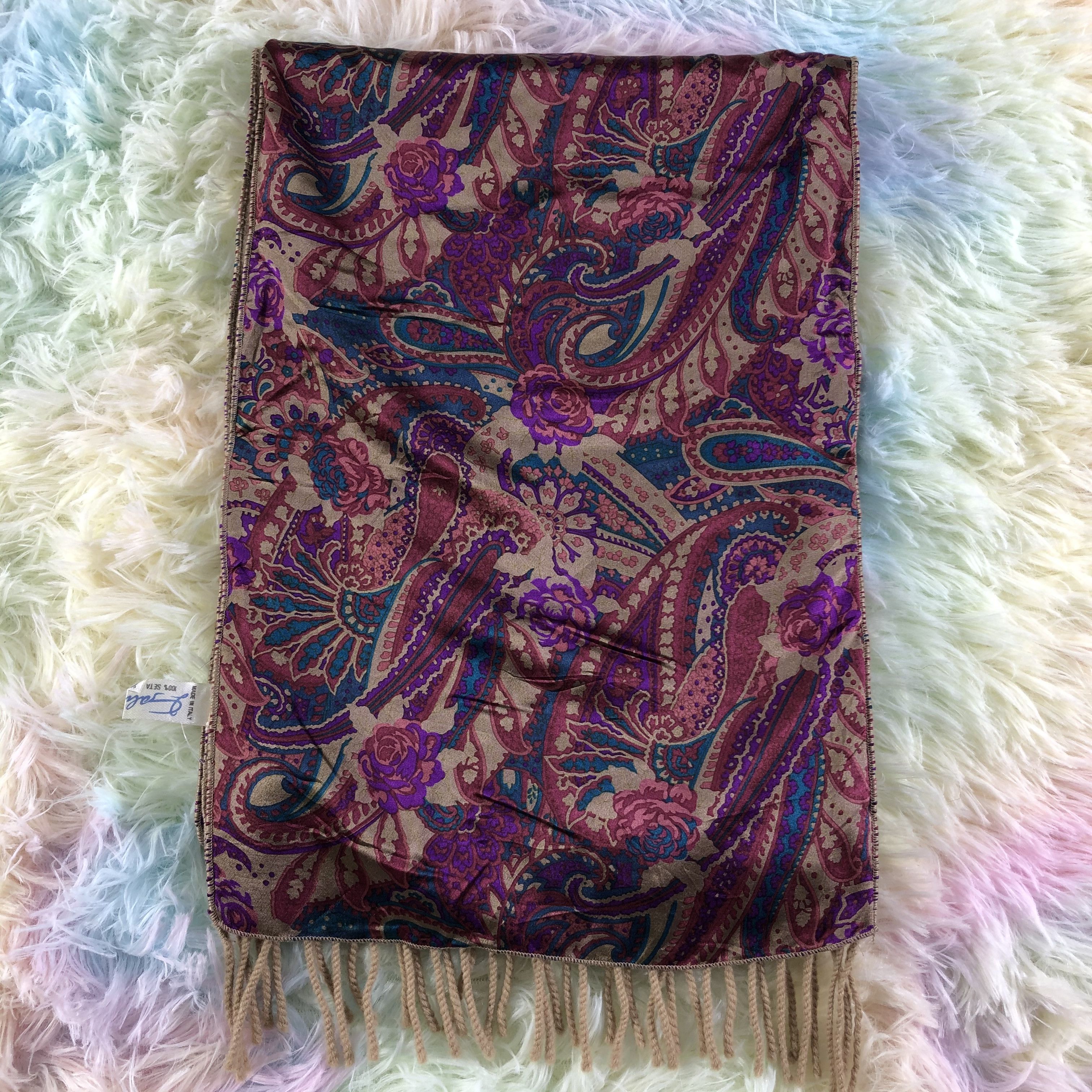 Vintage Paisley Scarf / Muffler / Neckwear - KM90 Size ONE SIZE - 2 Thumbnail