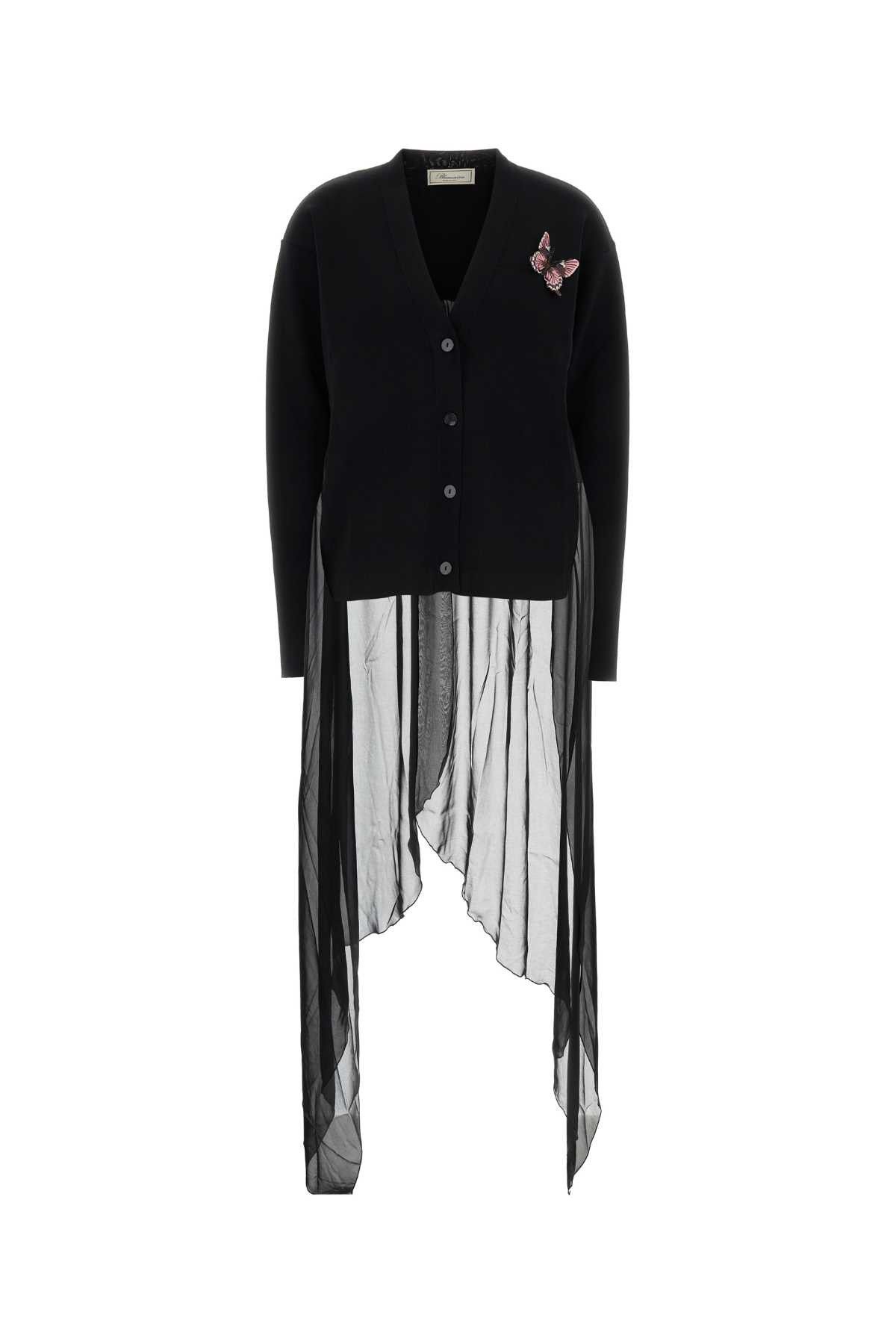 Blumarine Black Viscose Blend Cardigan Size M / US 6-8 / IT 42-44 - 1 Thumbnail