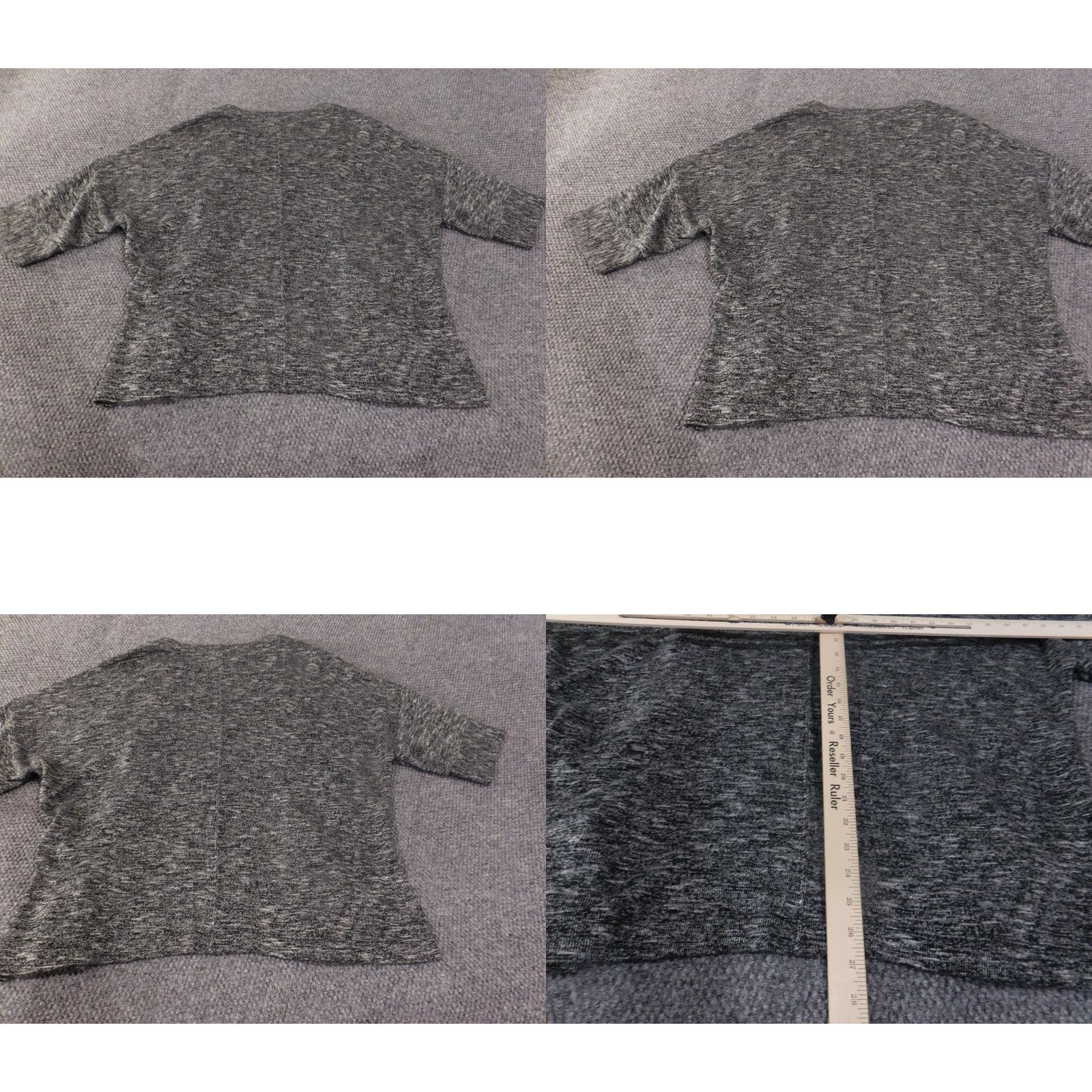 Loft LOFT Cardigan Sweater Womens Medium Open Front Short Sleeve Lightweight Layering Gray Regular Knit V-Neck Dolman Sleeve Slit Size M / US 6-8 / IT 42-44 - 8 Thumbnail