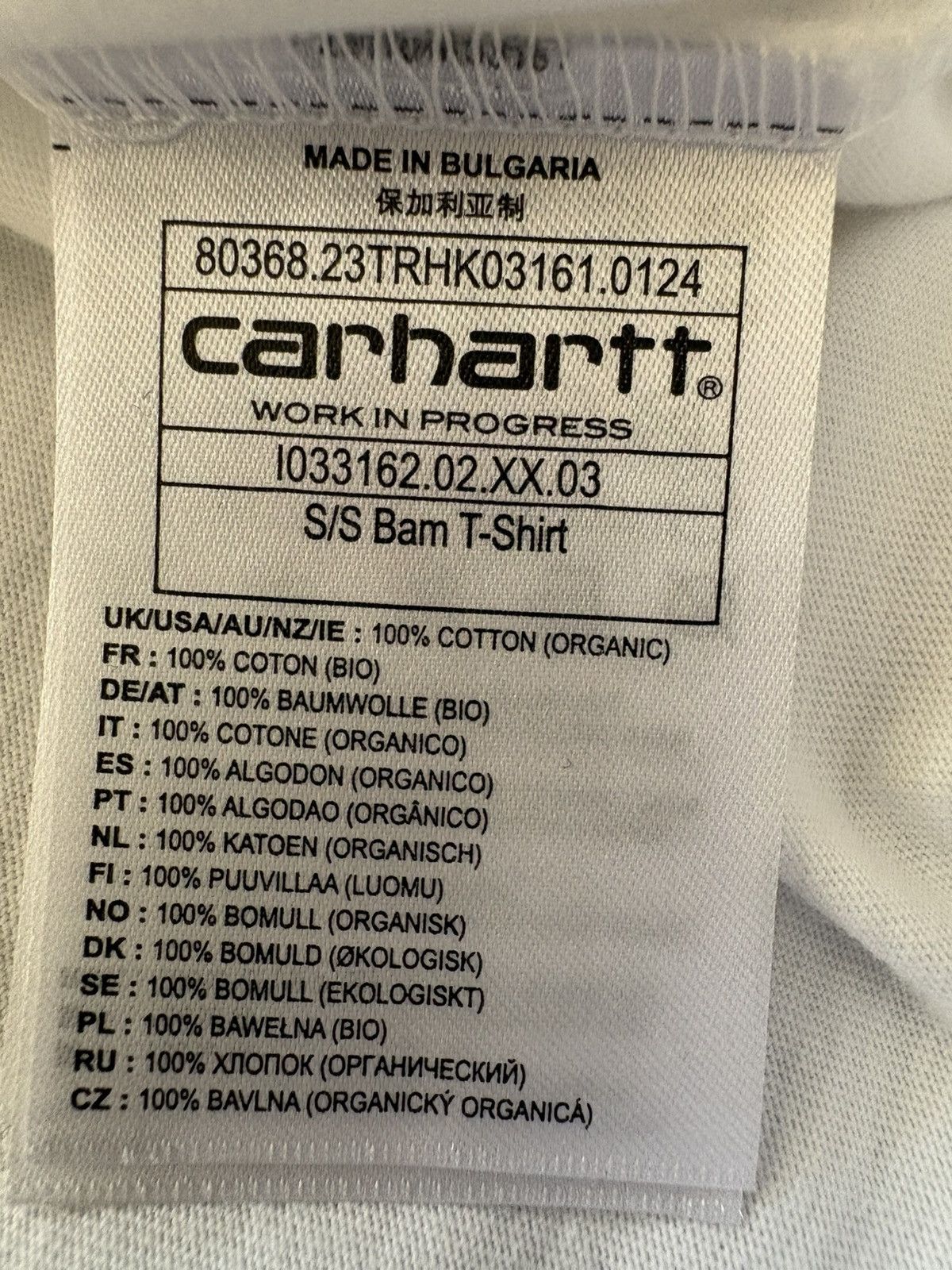 Carhartt Wip Carhartt WIP S/S Bam T-Shirt – White / Size M Size US M / EU 48-50 / 2 - 5 Thumbnail
