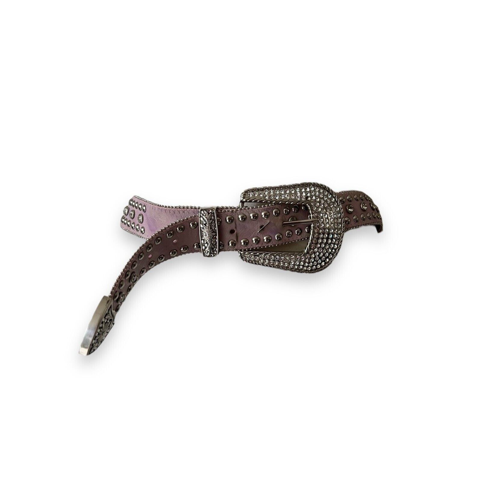 Nocona Y2K Nocona Pink Leather Rhinestone Bling Embleshied Belt Size ONE SIZE - 1 Thumbnail