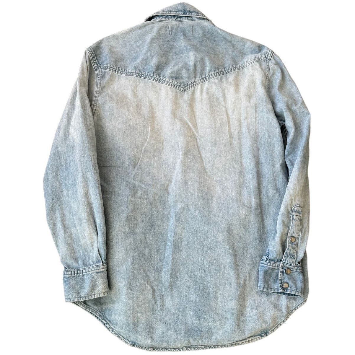 Madewell Madewell Light Blue Denim Snap-Button Western Boho Boy Shirt Size S / US 4 / IT 40 - 2 Thumbnail