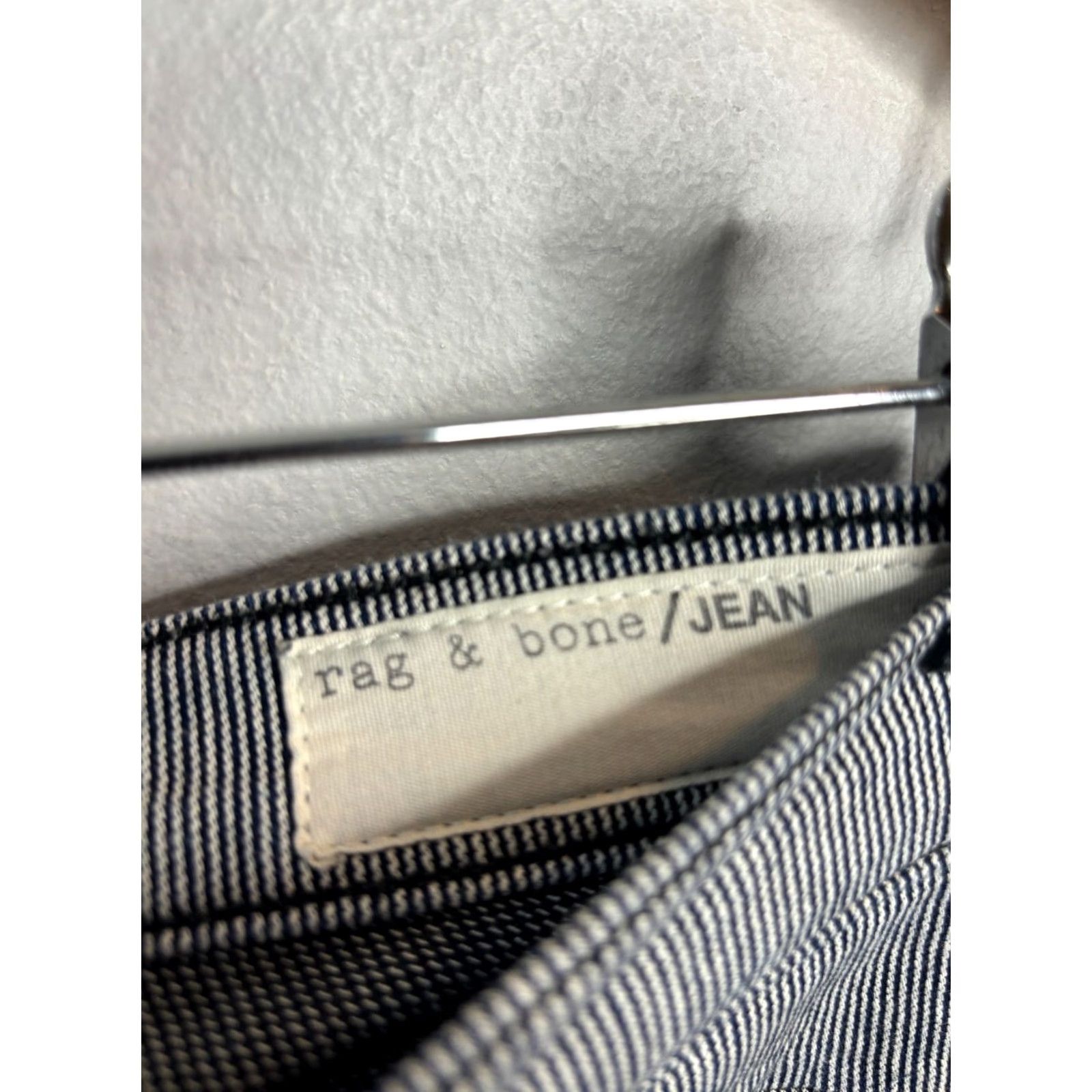 Rag & Bone rag & bone Pinstripe Pants Women's Size 26 Cotton Blend Slim Inseam 28in Gray/Black Hook Zip Pockets Tailored USA 8/10 Size 26" / US 2 / IT 38 - 4 Thumbnail