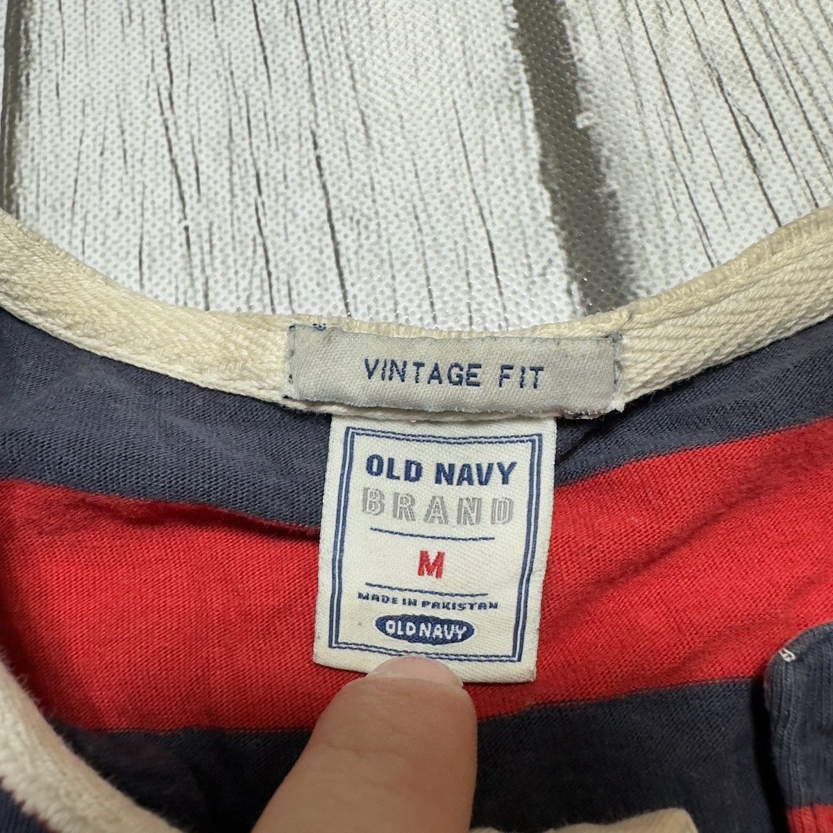Old Navy × Vintage Vintage Old Navy striped henley tee Size US M / EU 48-50 / 2 - 4 Thumbnail