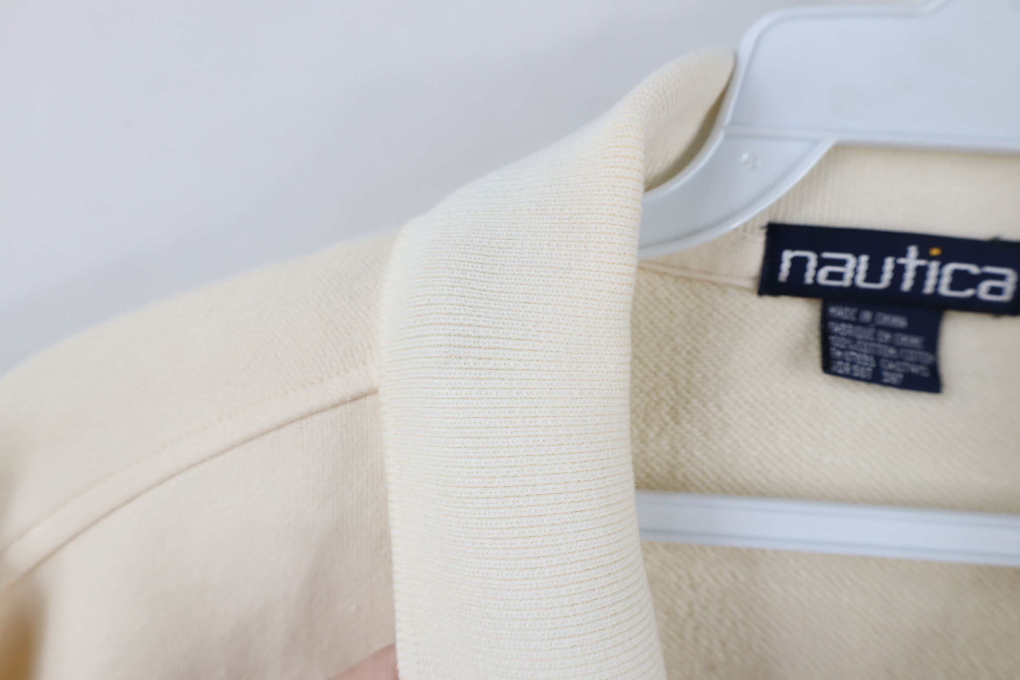 Nautica × Vintage Vintage 90s Nautica Spell French Terry Collared Sweatshirt Size US L / EU 52-54 / 3 - 7 Thumbnail