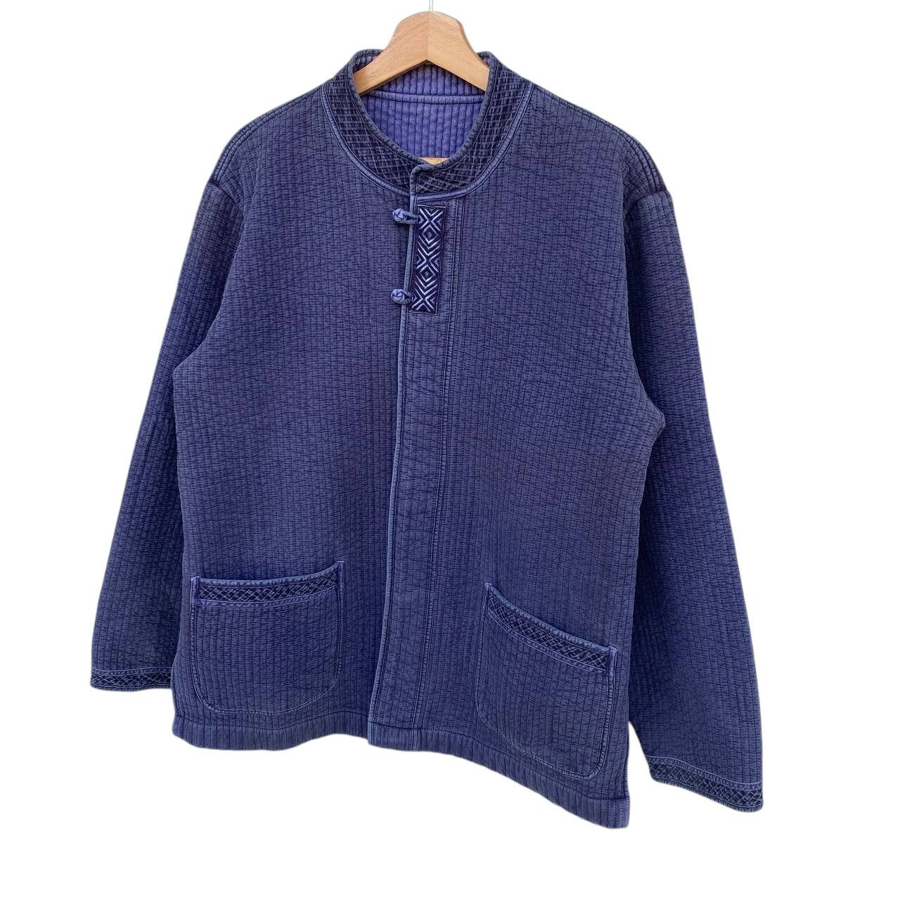 Japanese Brand 90s Vintage Japanese Indigo Blue Quilted KungFu Chore Jacket Size US L / EU 52-54 / 3 - 4 Thumbnail