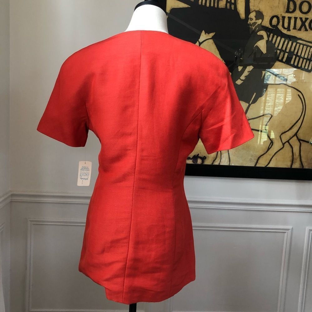 Other Vintage Spiegel Linen Blend Short Sleeve Blazer 8 Size M / US 6-8 / IT 42-44 - 4 Thumbnail
