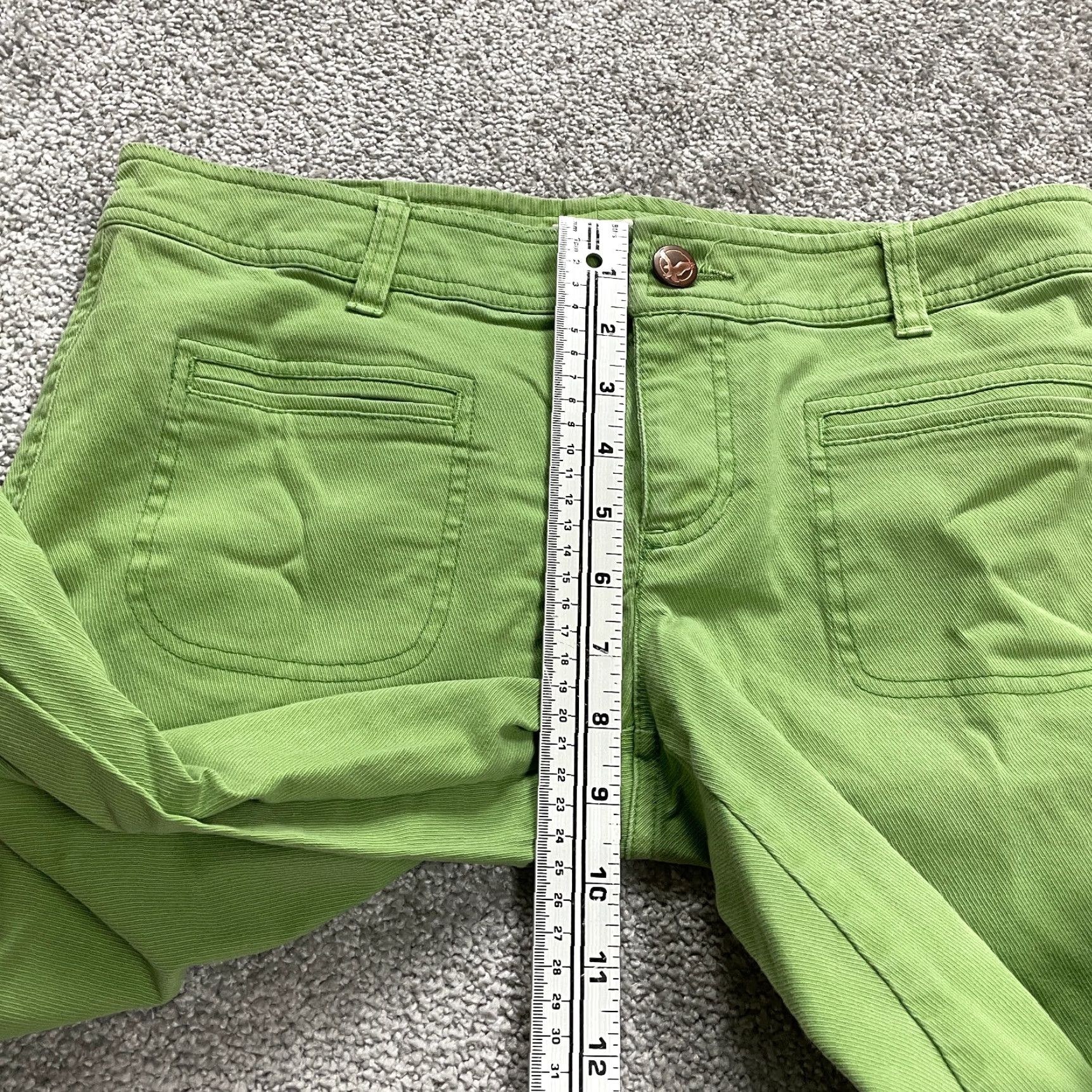 American Eagle Outfitters VINTAGE American Eagle Womens Cropped Jeans 8 Green Stretch Denim 21-Inch Inseam Regular Fit Women Size 30" / US 8 / IT 44 - 4 Thumbnail