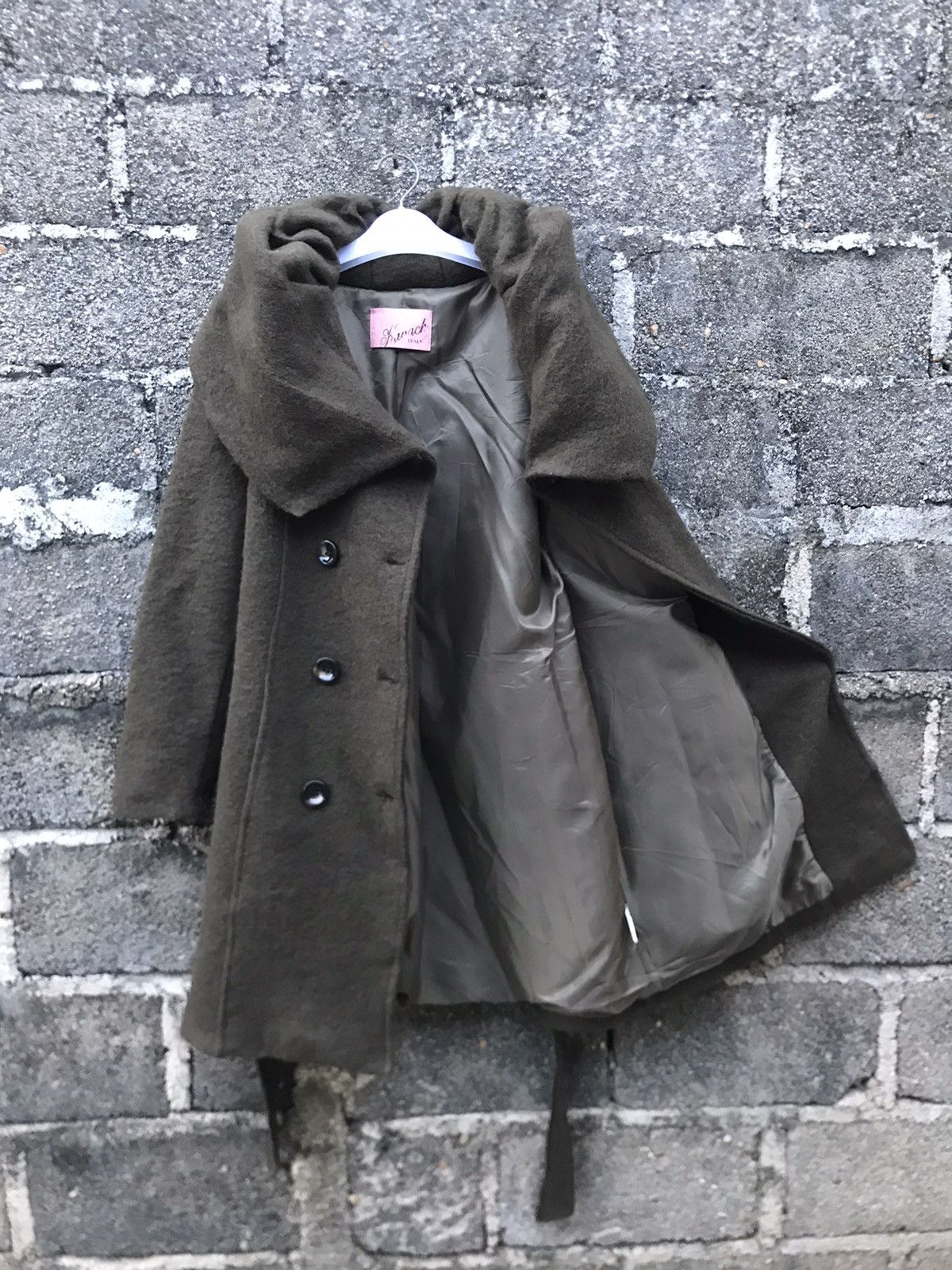 Vintage ⚡️Kavach Italy Waterfall Collar Trench Coat Wool Jacket Size M / US 6-8 / IT 42-44 - 7 Thumbnail