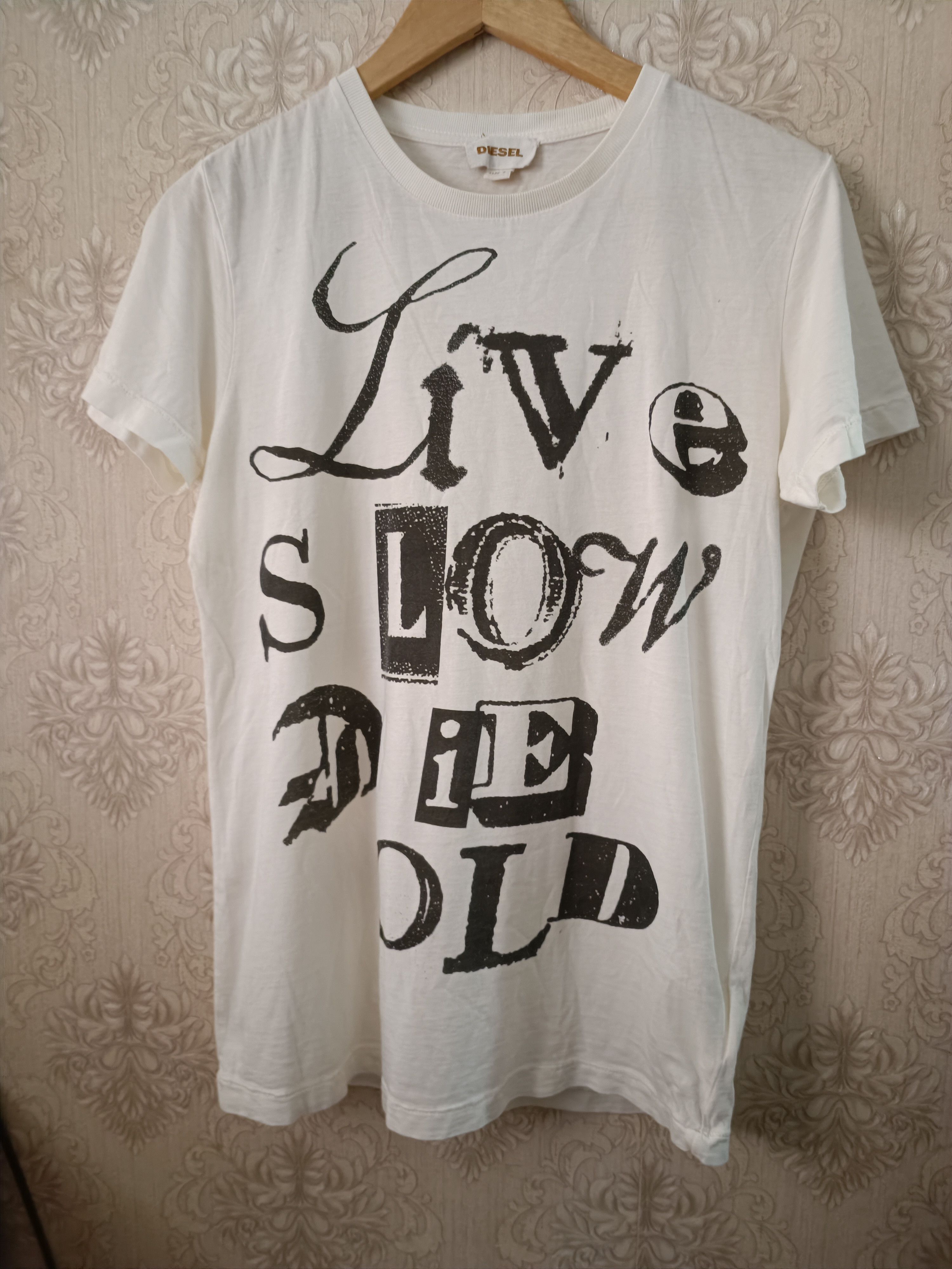 Diesel × Vintage Live Slow Die Old Diesel T Shirt Size US S / EU 44-46 / 1 - 1 Thumbnail