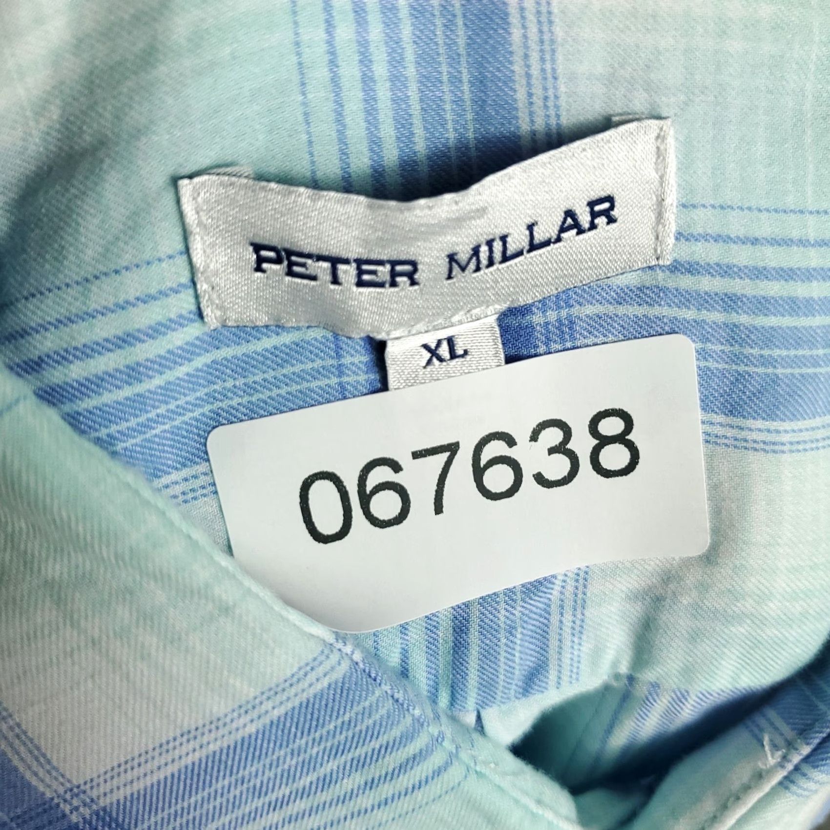 Peter Millar Peter Millar Shirt Mens XL Blue Plaid Pocket Button Up Long Sleeve Size US XL / EU 56 / 4 - 7 Thumbnail