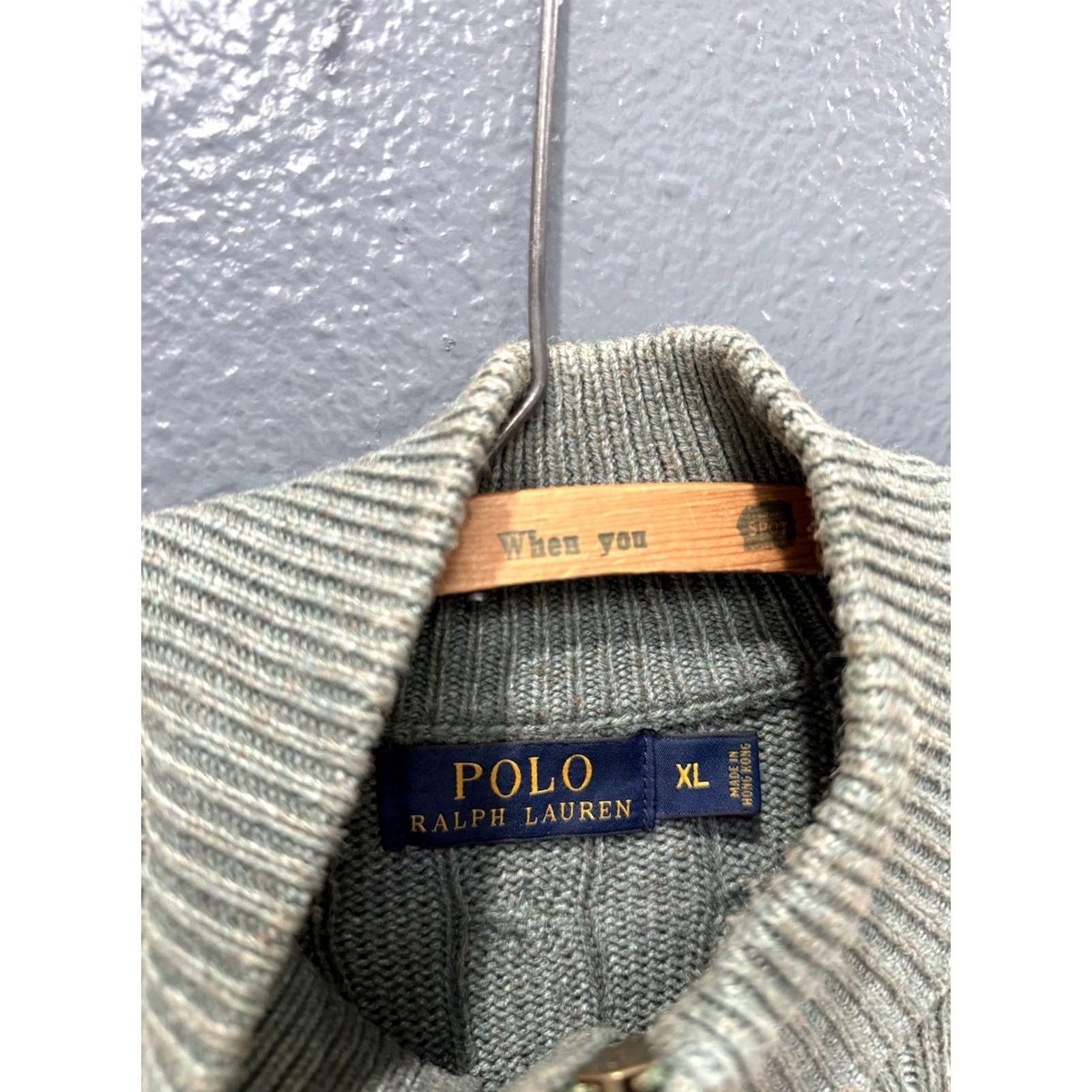 Ralph Lauren VINTAGE? Polo Ralph Lauren Tussan Silk Cable Knit Men’s Quarter Zip Sweatshirt XL Green Pullover Men’s Silk Cable-Knit Mid-20th Century Size US XL / EU 56 / 4 - 2 Thumbnail