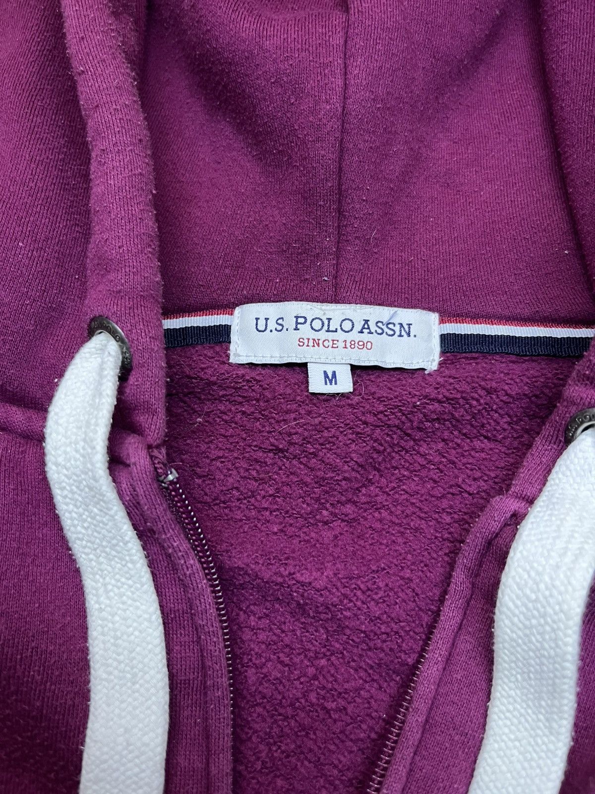 Polo Ralph Lauren × U.S. Polo Assn. Vintage Pomegranate Polo Zip Up Hoodie Size US M / EU 48-50 / 2 - 7 Thumbnail