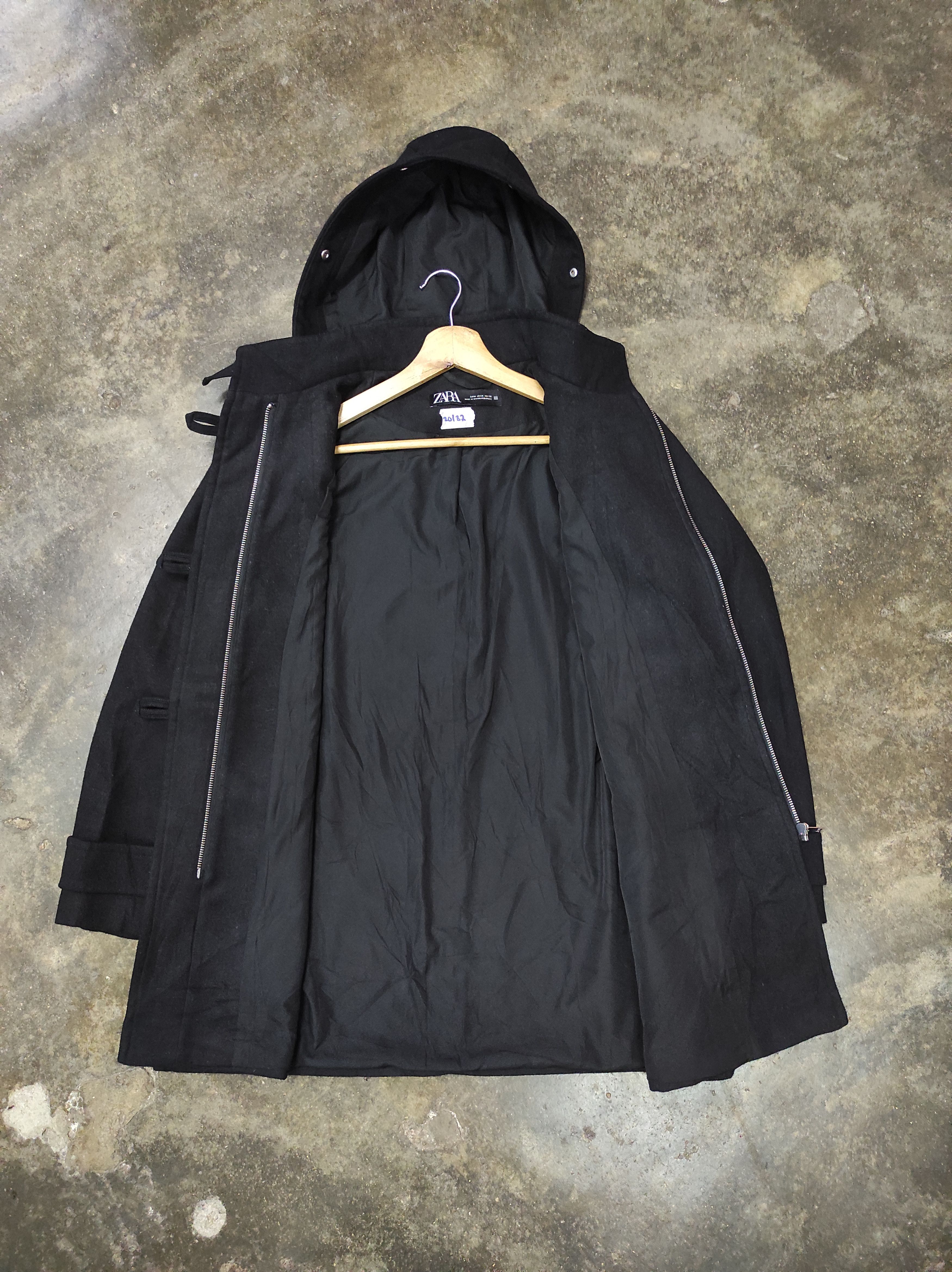 Japanese Brand × Zara ZARA BLACK OVERCOAT LONG JACKET HOODED Size M / US 6-8 / IT 42-44 - 2 Thumbnail