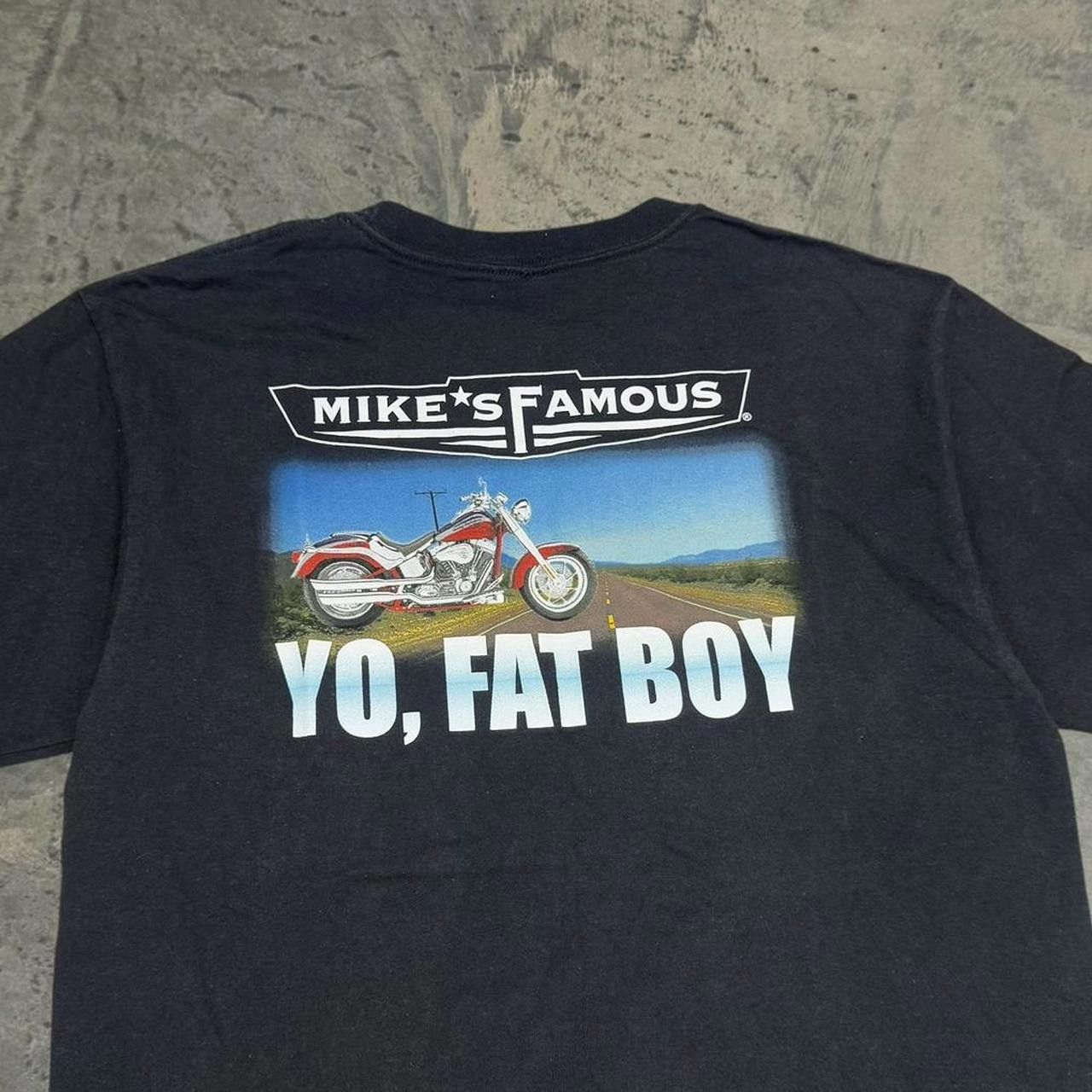 Japanese Brand × Vintage Vintage Y2K Mike’s Famous “Yo, Fat Boy” Biker T-Shirt Size US M / EU 48-50 / 2 - 2 Thumbnail
