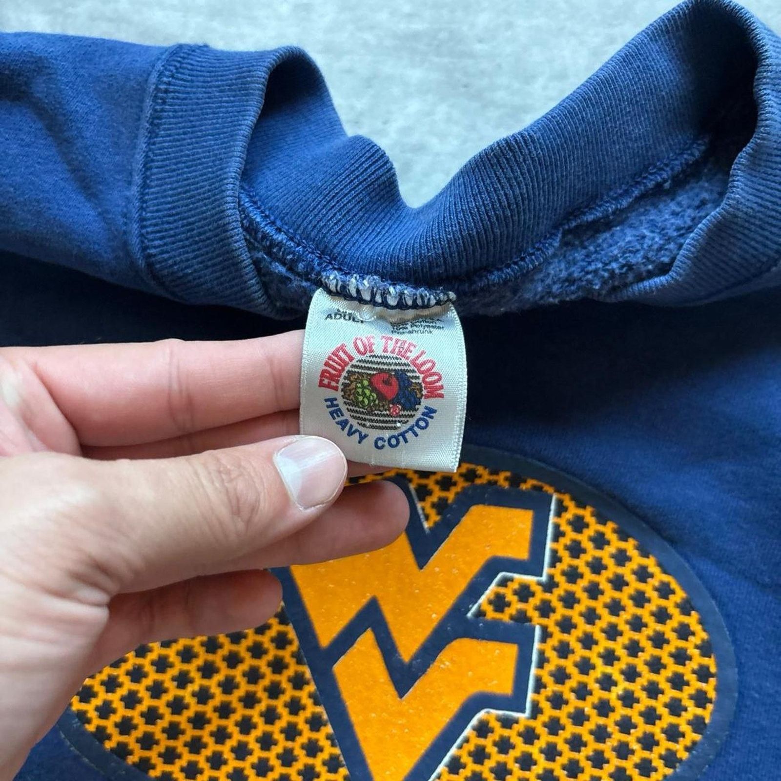 Fruit Of The Loom Vintage 1990s wvu west virgina Size US XL / EU 56 / 4 - 2 Thumbnail