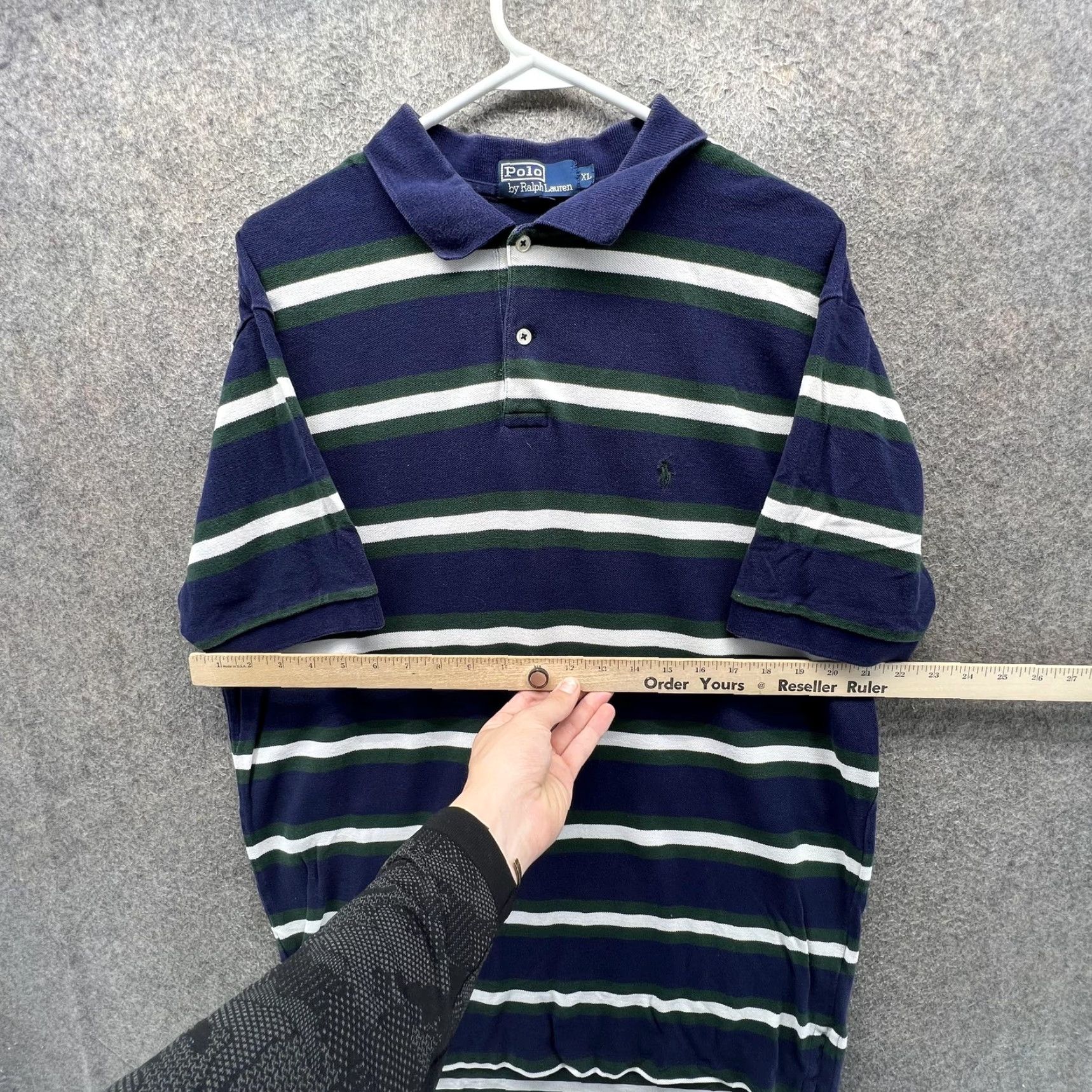 Polo Ralph Lauren VINTAGE Polo by Ralph Lauren Polo Shirt Mens XL Blue Stripe Pony Casual Tall Polo Shirt Mens XL Blue Stripe Pony Logo Casual Size US XL / EU 56 / 4 - 5 Thumbnail