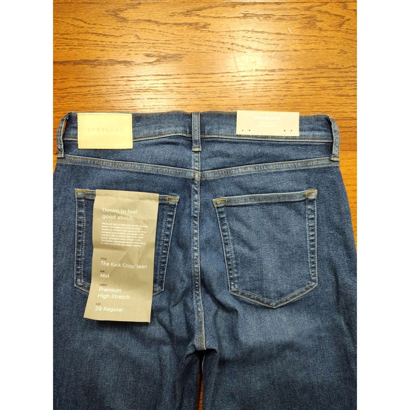 Everlane Everlane Jeans NWT The Kick Crop Mid-Rise Stretch Blue Wash 29 Regular Jeans Cropped 5-Pocket Womens Boys Womens 90s Bohemian City Veg? Size 29" - 3 Thumbnail