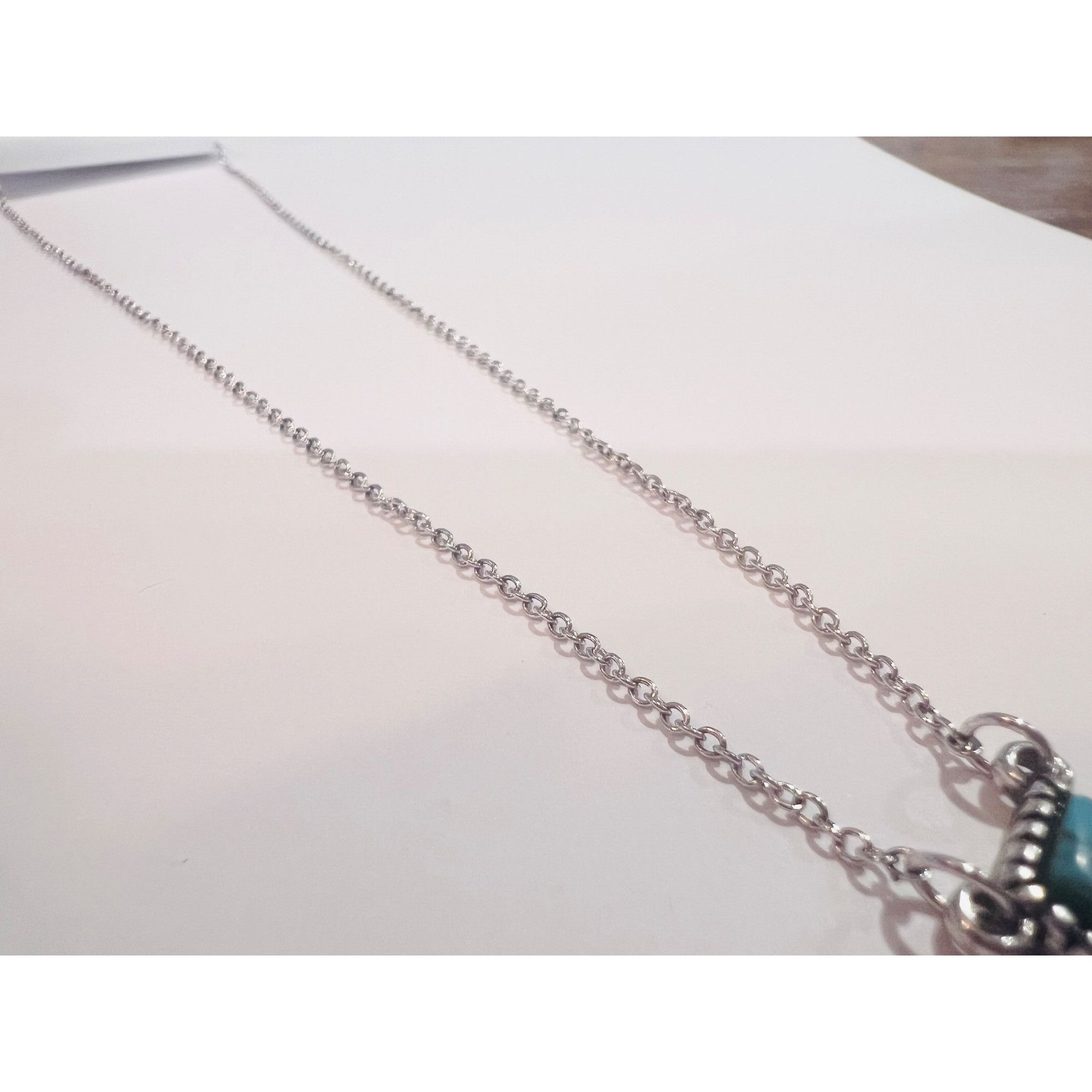 Other Lightning Bolt Pendant Necklace With Turquoise Inlay On Silv Size ONE SIZE - 4 Thumbnail