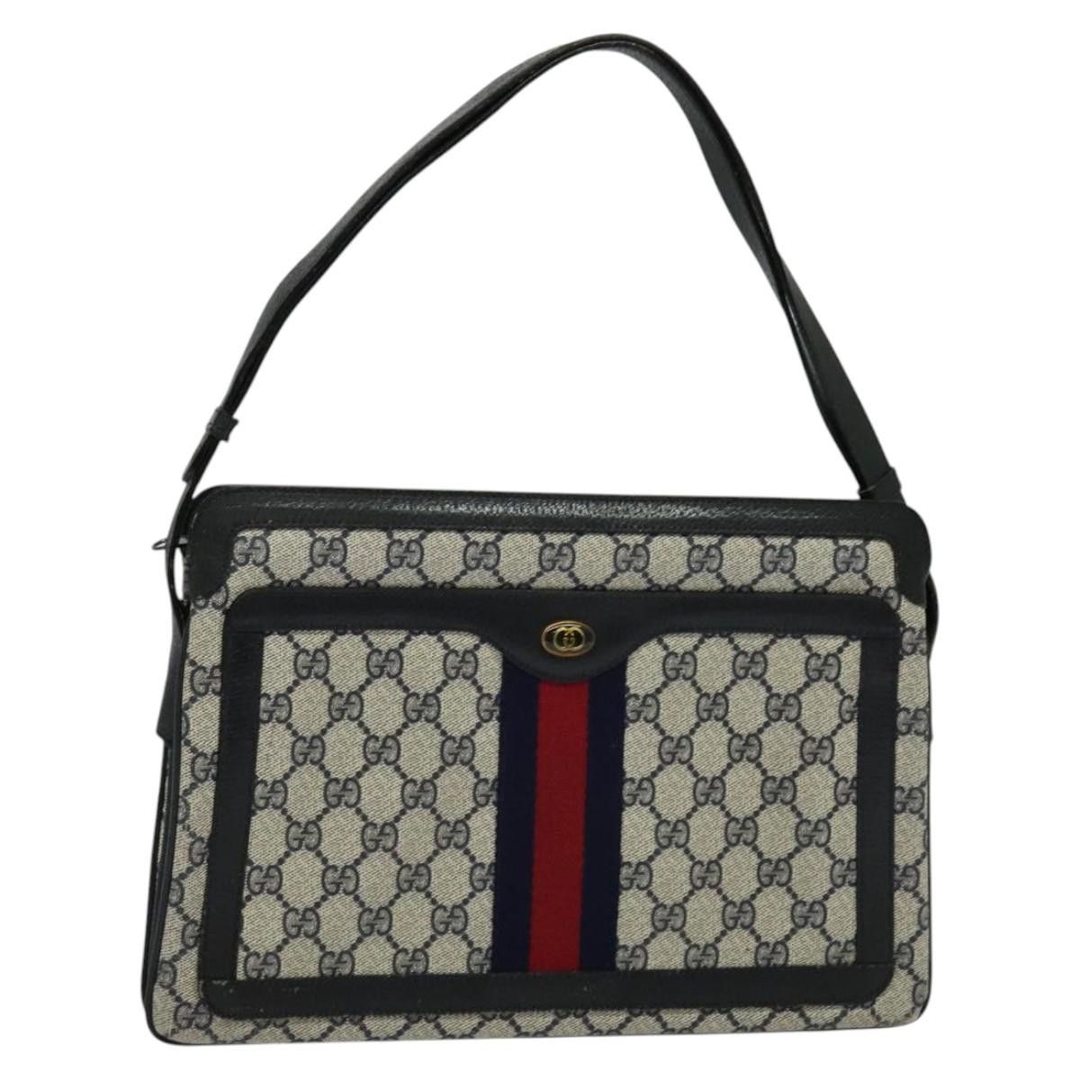 Gucci GUCCI GG Supreme Sherry Line Shoulder Bag Pvc Navy Gold 904 Size ONE SIZE - 1 Thumbnail