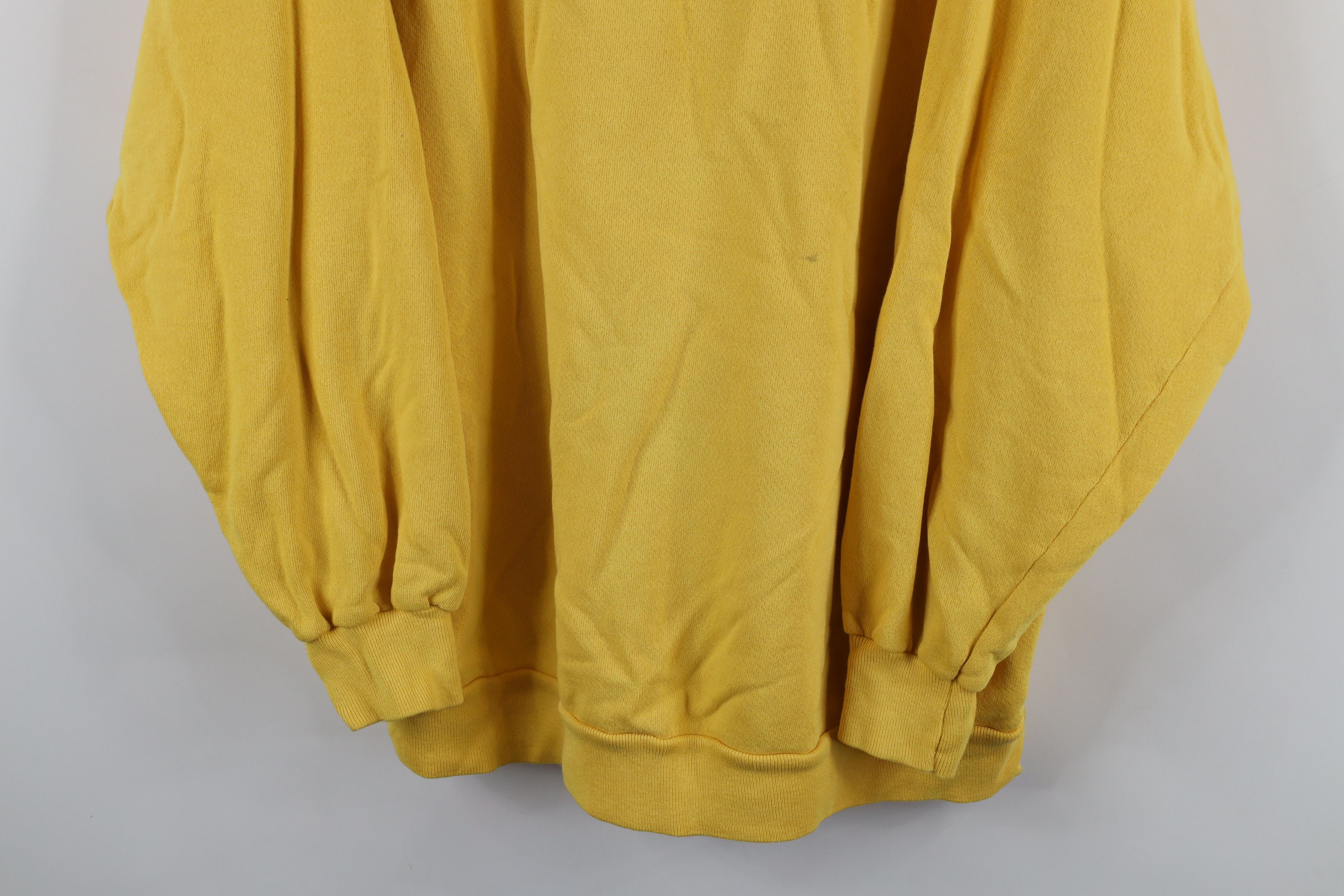 Vintage Vintage 90s Streetwear Blank Crewneck Sweatshirt Yellow USA Size US XXL / EU 58 / 5 - 3 Thumbnail