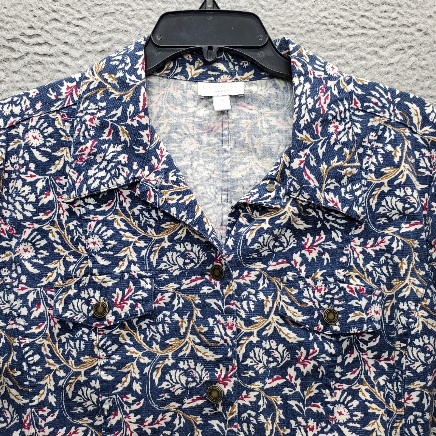 Charter Club Charter Club Shacket Womens 2X Multi Floral Long Sleeve Collared Button Front Shirt Womens Size 2X Multicolor Floral Size XXL / US 16-18 / IT 52-54 - 6 Thumbnail