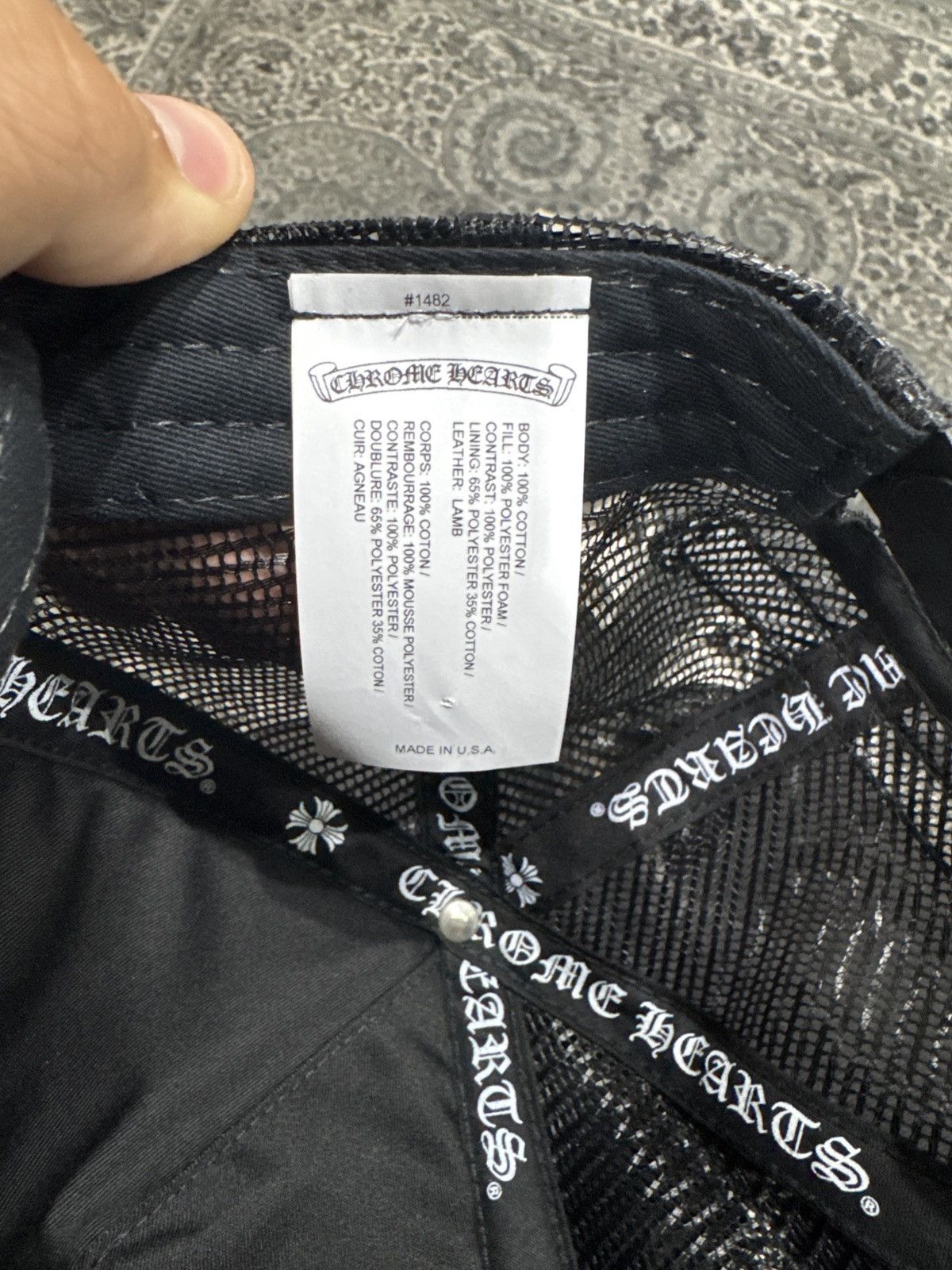 Chrome Hearts Chrome Hearts Black Triple Cross Cemetery Trucker Hat Size ONE SIZE - 4 Thumbnail