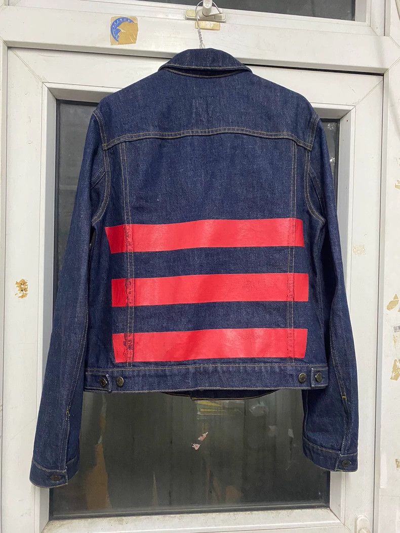 Helmut Lang HELMUT LANG Colorful rubber striped denim jacket Size L / US 10 / IT 46 - 1 Thumbnail