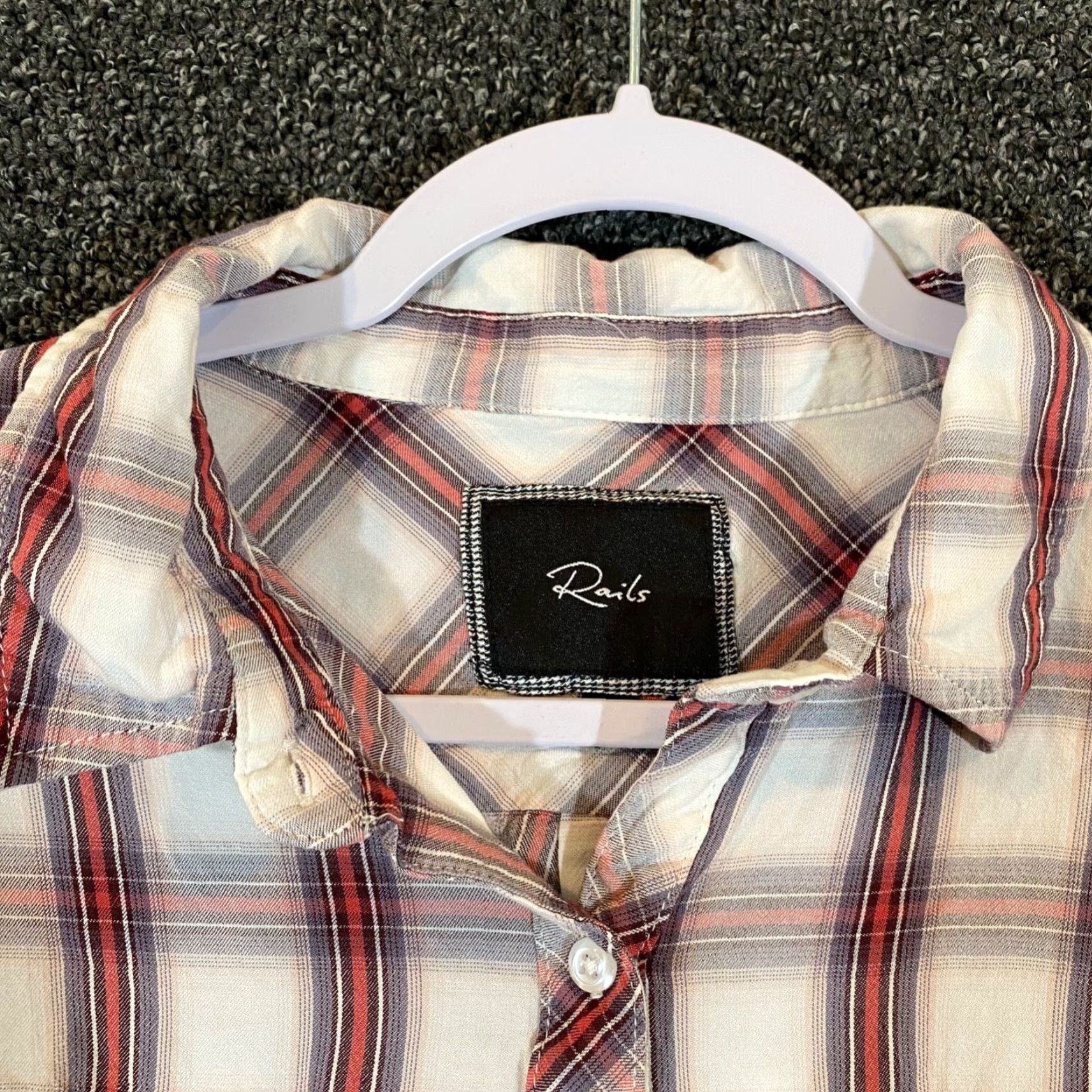 Rails Rails Shirt Womens Medium Red White Plaid Button Up Pockets Long Sleeve Casual Workwear Vintage: No (Note: ensure no new info) Size M / US 6-8 / IT 42-44 - 2 Thumbnail