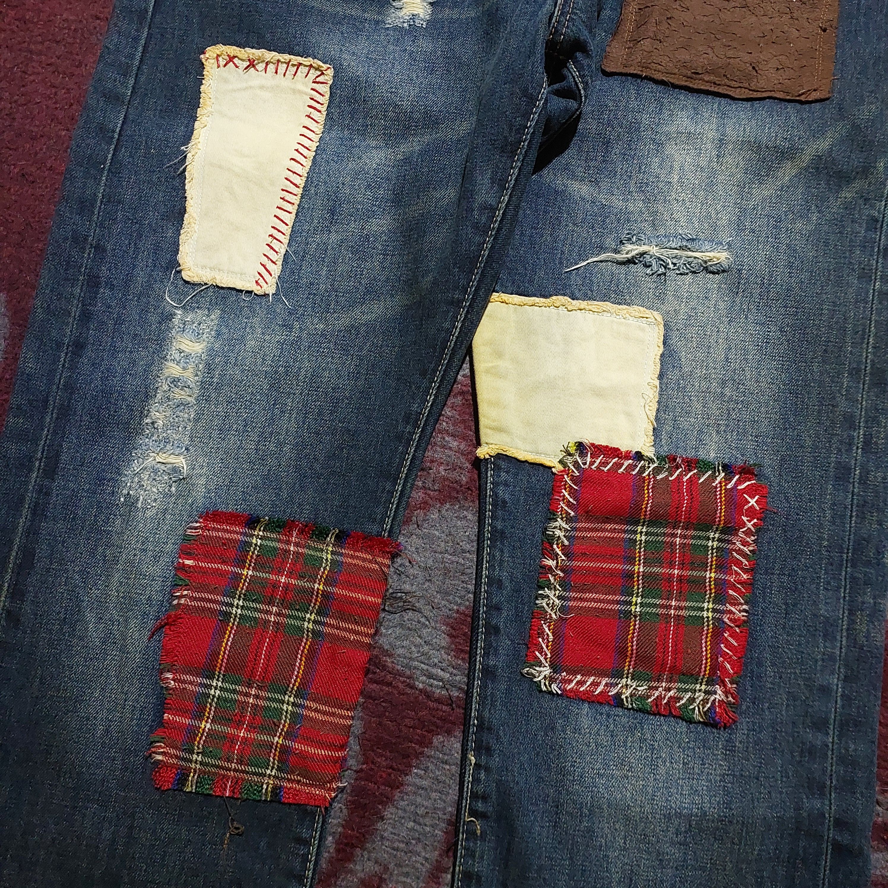 izzue Izzue Japan patchwork blue denim Size US 33 - 6 Thumbnail