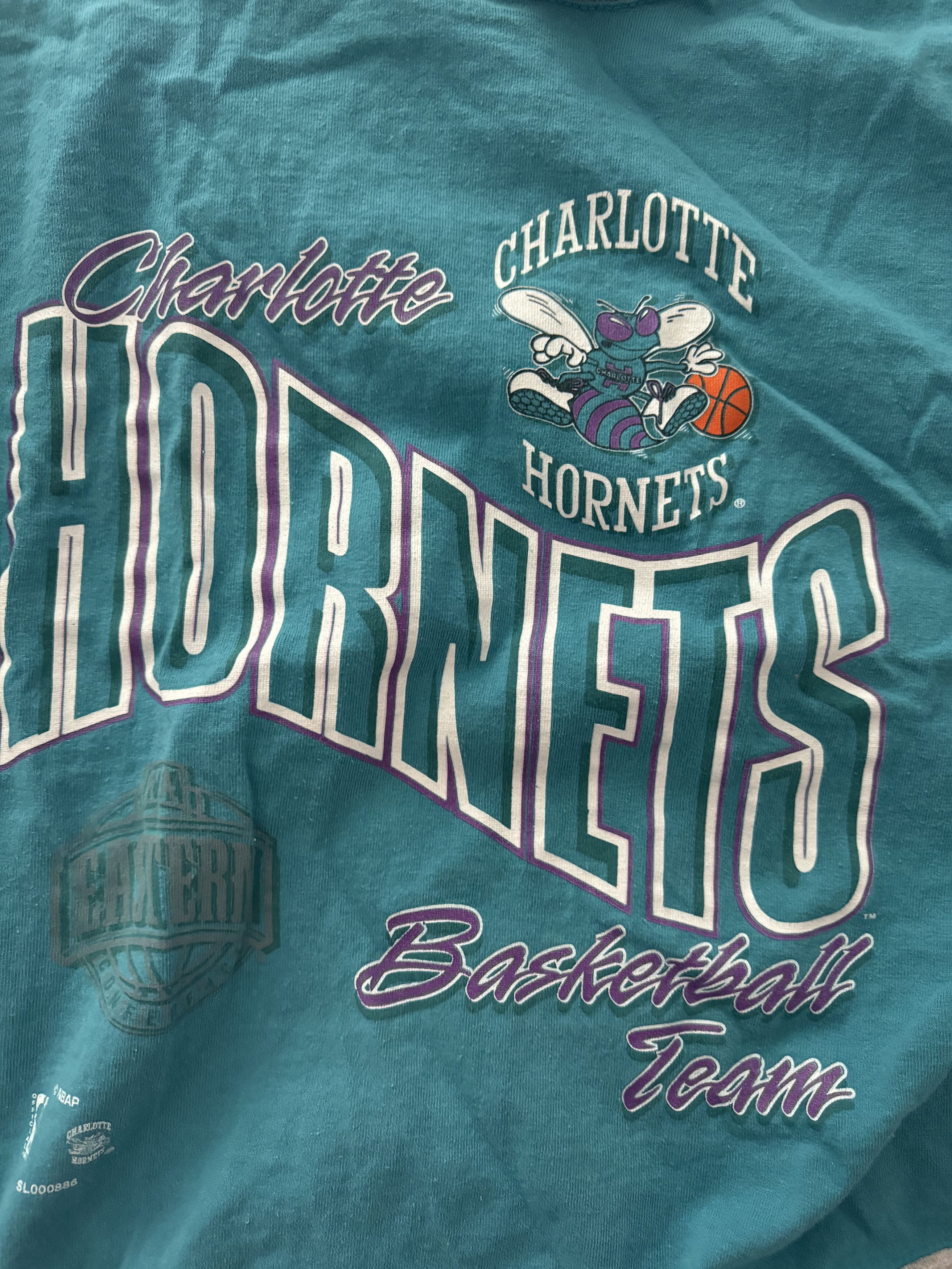 Other Vintage NBA Charlotte Hornets Big Logo T-Shirt Size US L / EU 52-54 / 3 - 2 Thumbnail