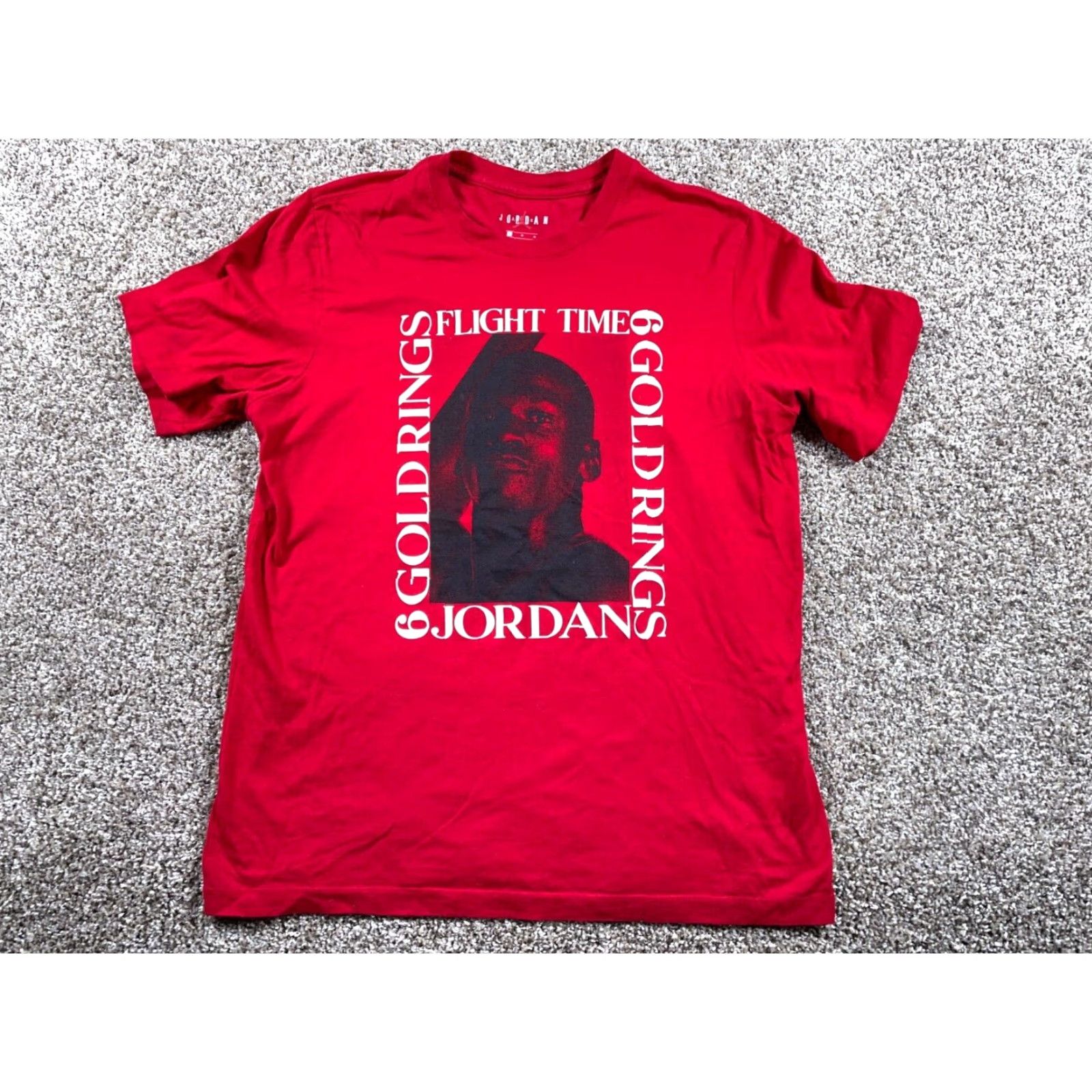 Jordan Brand Michael Jordan 6 Rings Print T-Shirt Adult Large Red Flight Time Jumpman Size US L / EU 52-54 / 3 - 2 Thumbnail