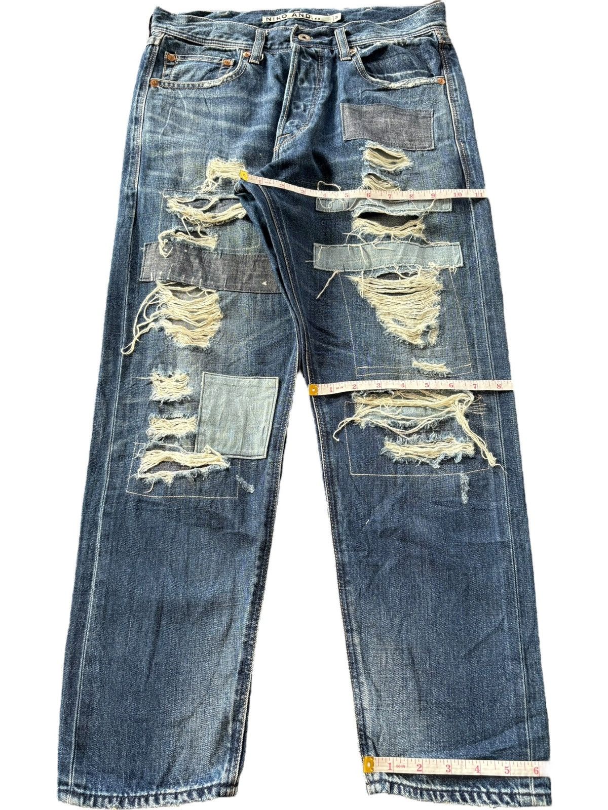 Dsquared2 Vintage Japanese Brand Patchwork Selvedge Jeans Size 30" / US 8 / IT 44 - 8 Thumbnail