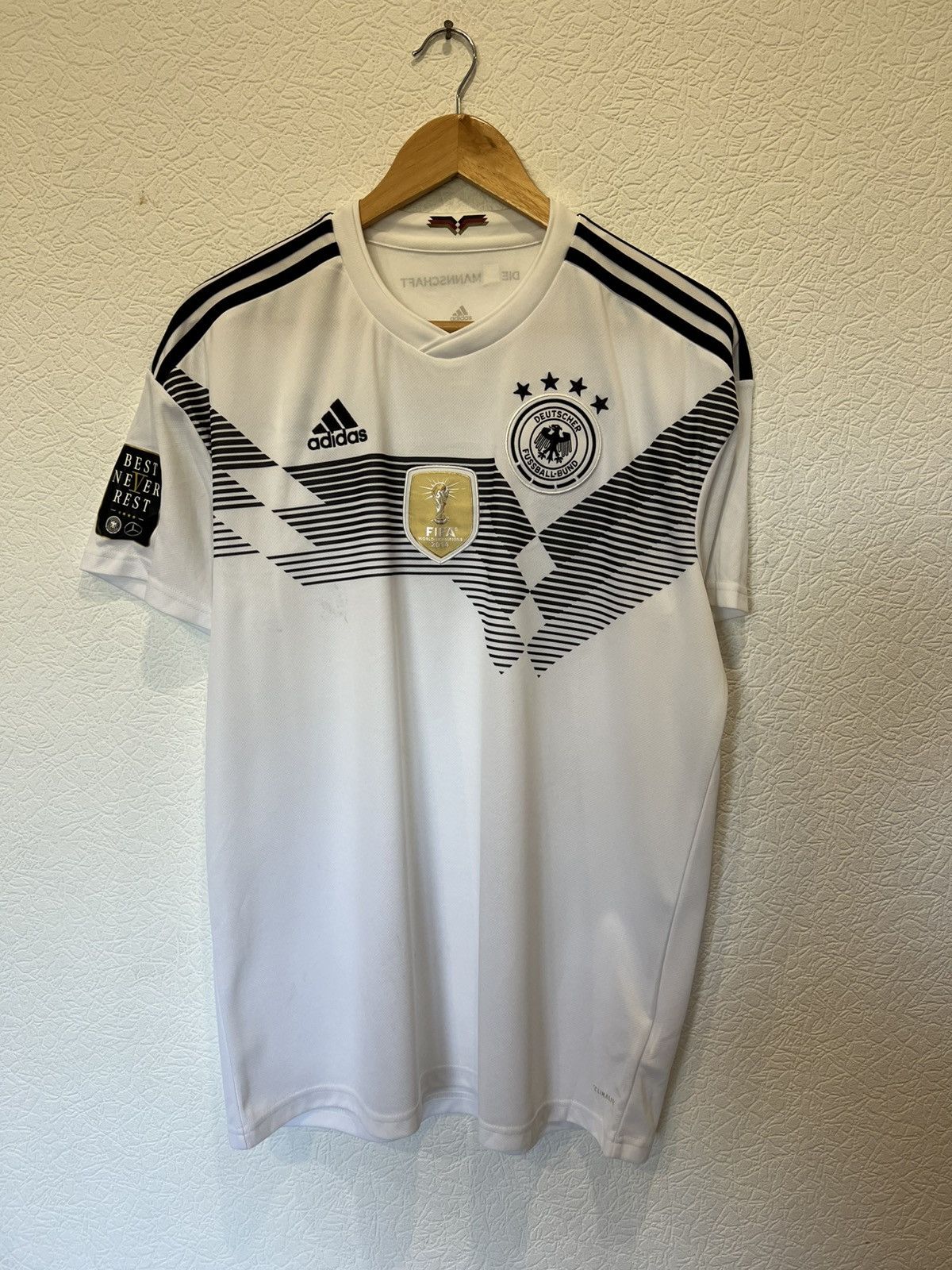 Adidas Adidas Germany 2018 Home Kit Mercedes Benz Soccer Jersey Size US L / EU 52-54 / 3 - 1 Thumbnail