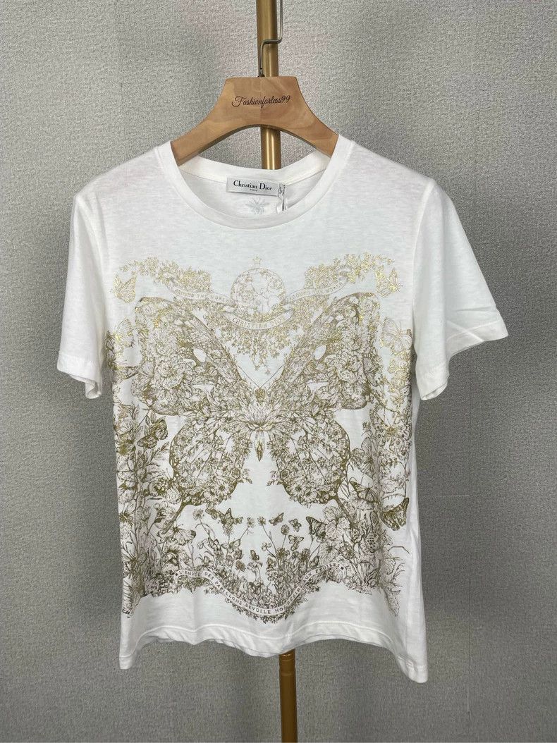 Dior Dior Gold printed straight T-shirt 2504-Nextarrow Size XS / US 0-2 / IT 36-38 - 1 Thumbnail