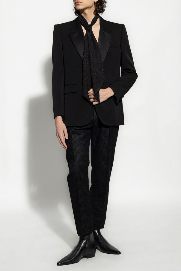 Saint Laurent Paris o1bcso1str1024 Tuxedo Jacket in Black Size US S / EU 44-46 / 1 - 2 Thumbnail