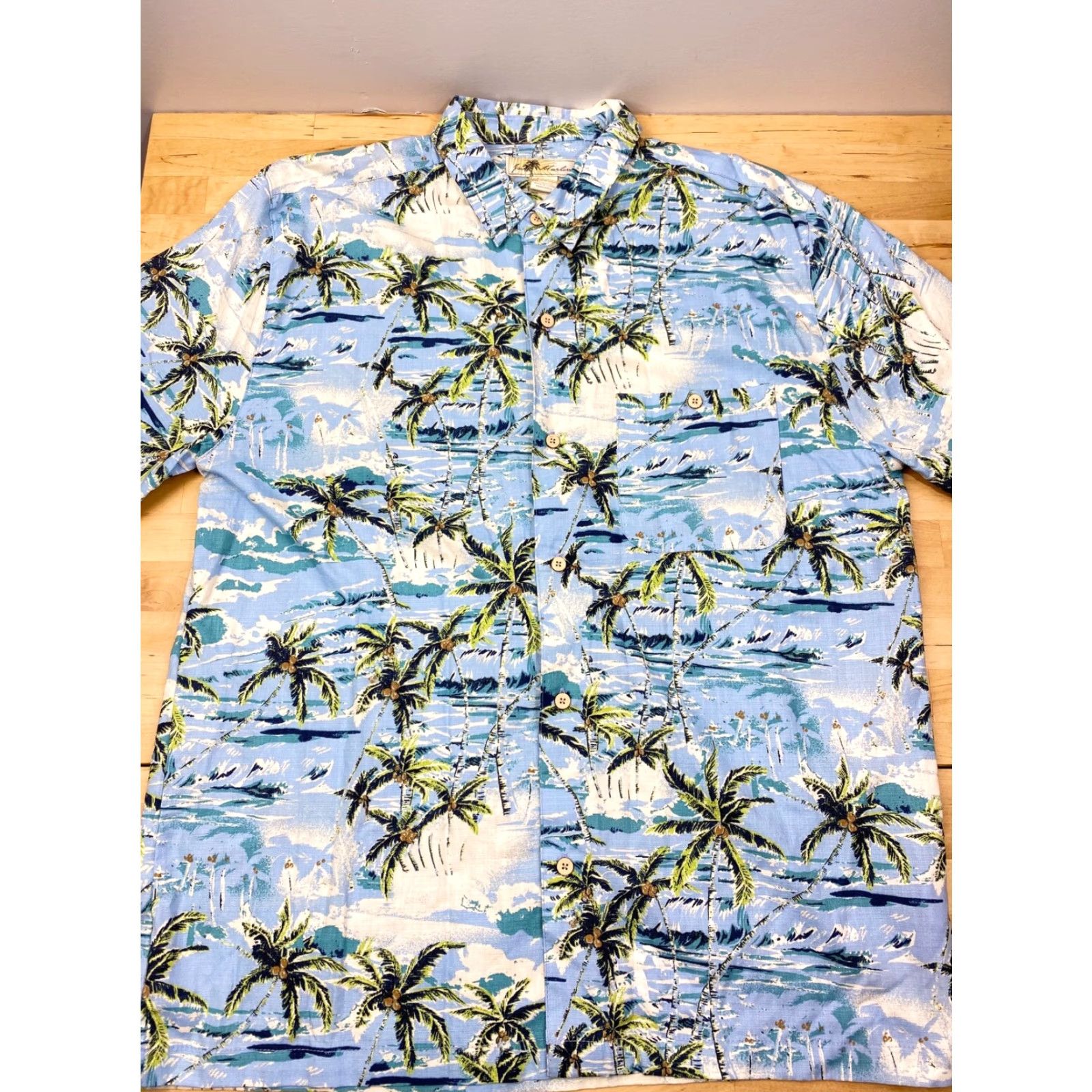 VIBE VINTAGE Joe Marlin Island Vibe Palms Ocean Hawaiian Men's Shirt XL #2258 Size US XL / EU 56 / 4 - 2 Thumbnail