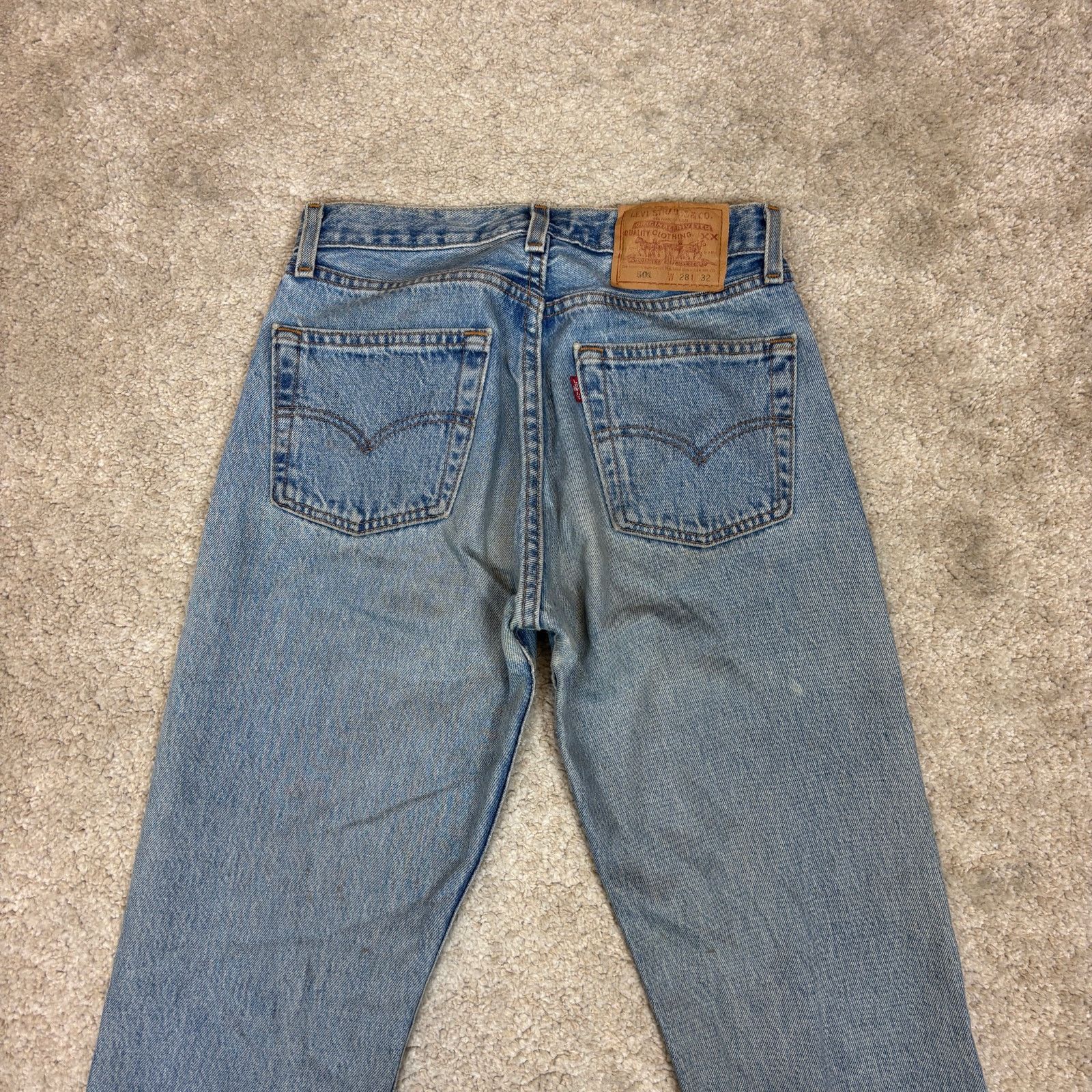 Levi's × Vintage Vintage 90s Levi's 501 Raw Hem Straight Jeans 28x32 USA Size US 28 / EU 44 - 3 Thumbnail