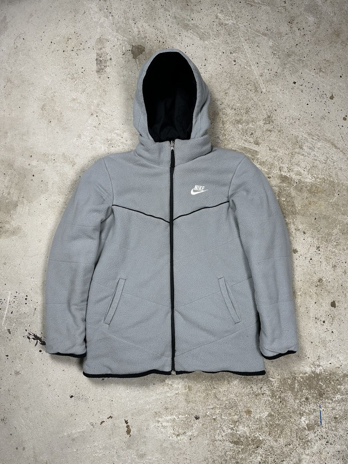 Nike ‼️ Vintage y2k Nike Reversible Sherpa Fleece Hooded Jacket Size US M / EU 48-50 / 2 - 1 Thumbnail