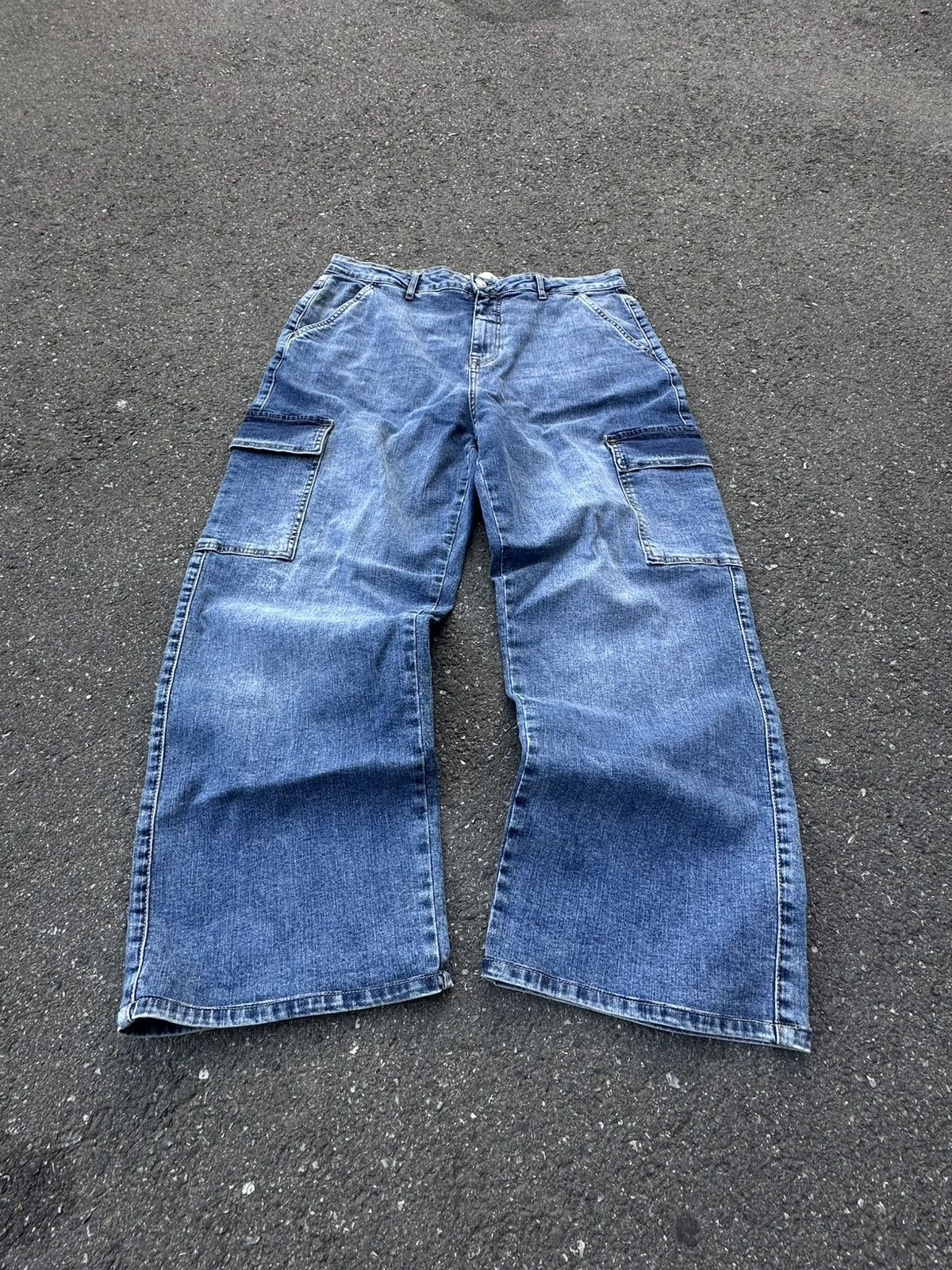Other Baggy Loose Y2K Wide Cargo Jeans Japanese Style Size US 30 / EU 46 - 2 Thumbnail