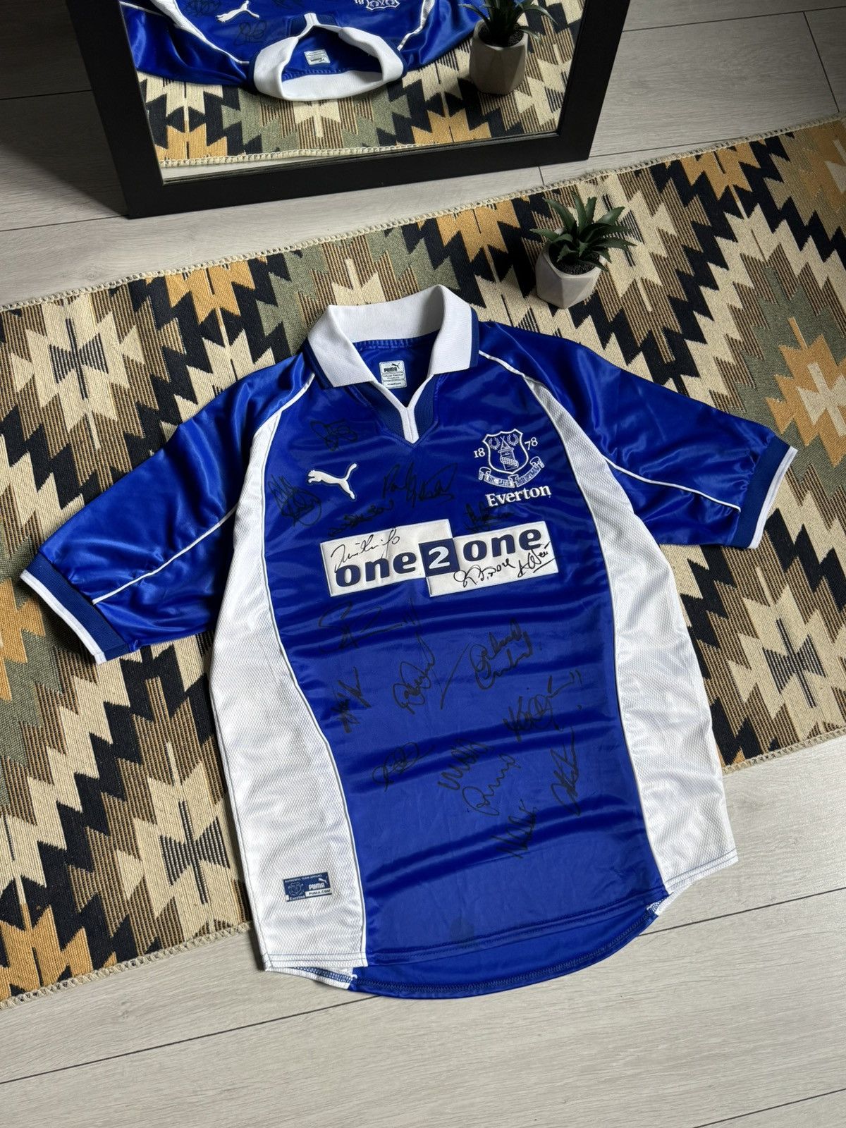 Puma ❗️WITH AUTOGRAPHS❗️Vintage Puma Everton 2000-02 Jersey Size US M / EU 48-50 / 2 - 2 Thumbnail