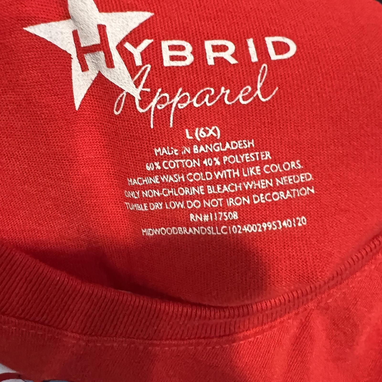 Other Hybrid Apparel Red Graphic Unisex Kids' T-Shirt Size L (6X) Size US L / EU 52-54 / 3 - 3 Thumbnail