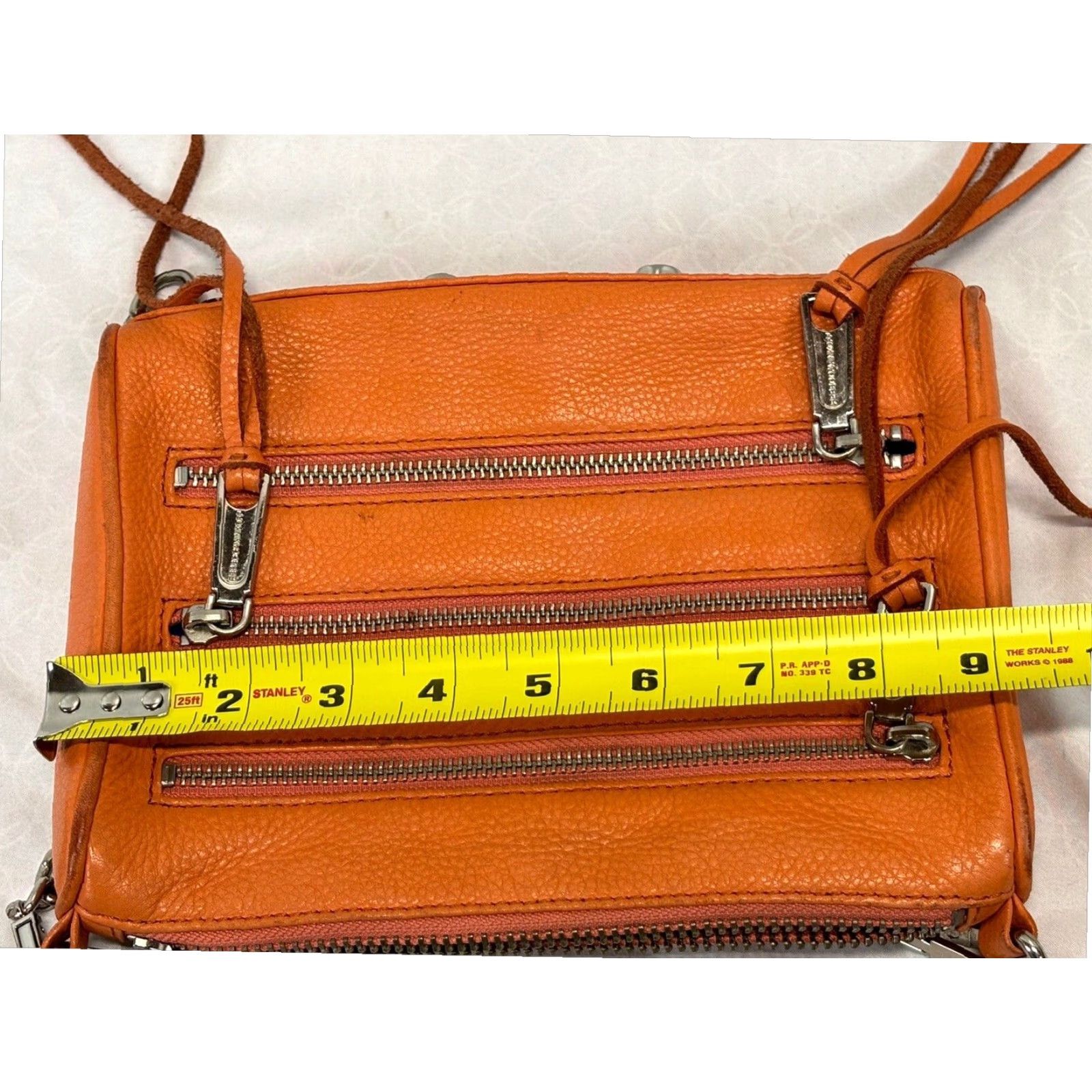 Rebecca Minkoff Rebecca Minkoff Leather Crossbody Purse Orange Small Zipper Chain Strap Womens Size ONE SIZE - 5 Thumbnail
