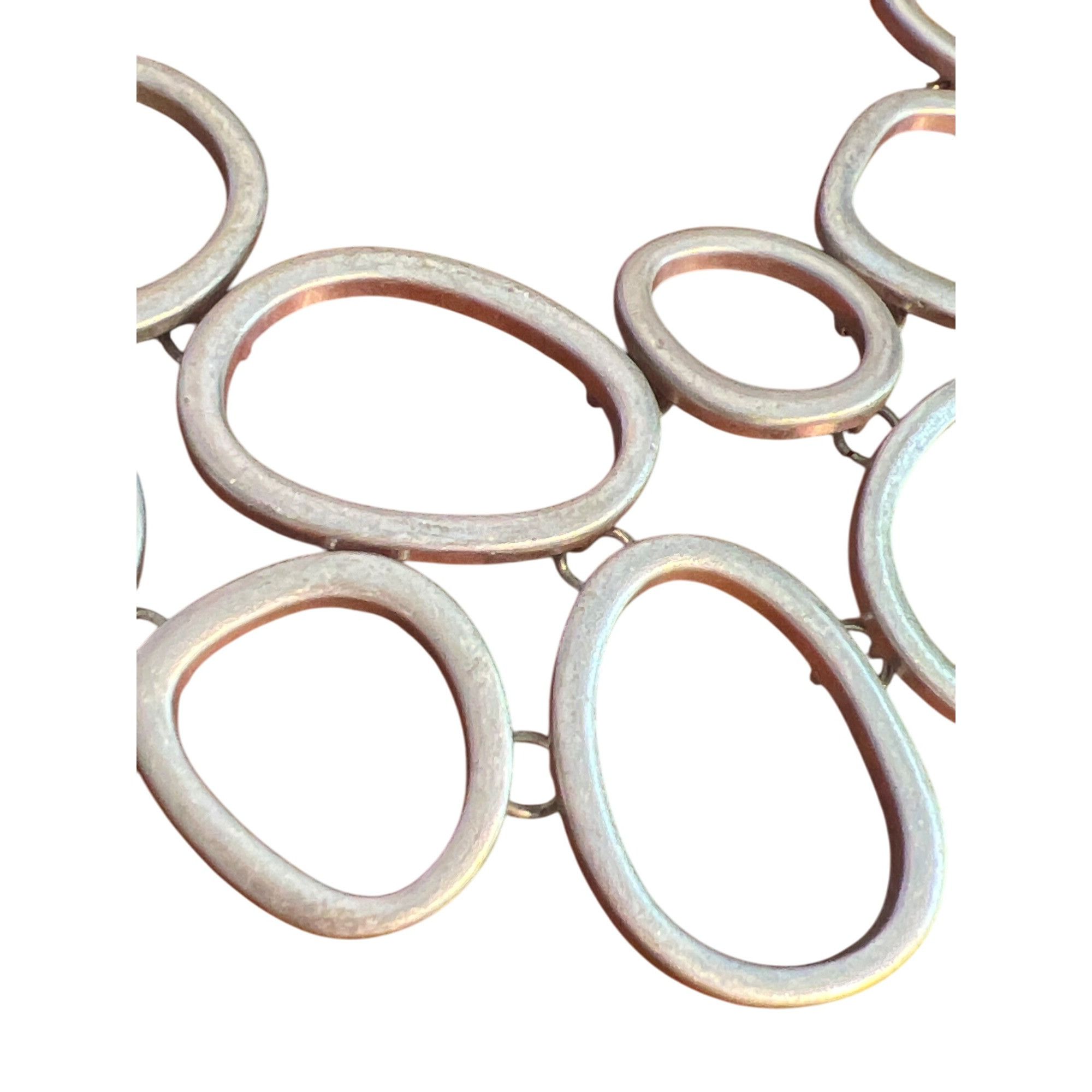 Other Silver Tone Statement Necklace Adjustable Chain Abstract Ova Size ONE SIZE - 2 Thumbnail